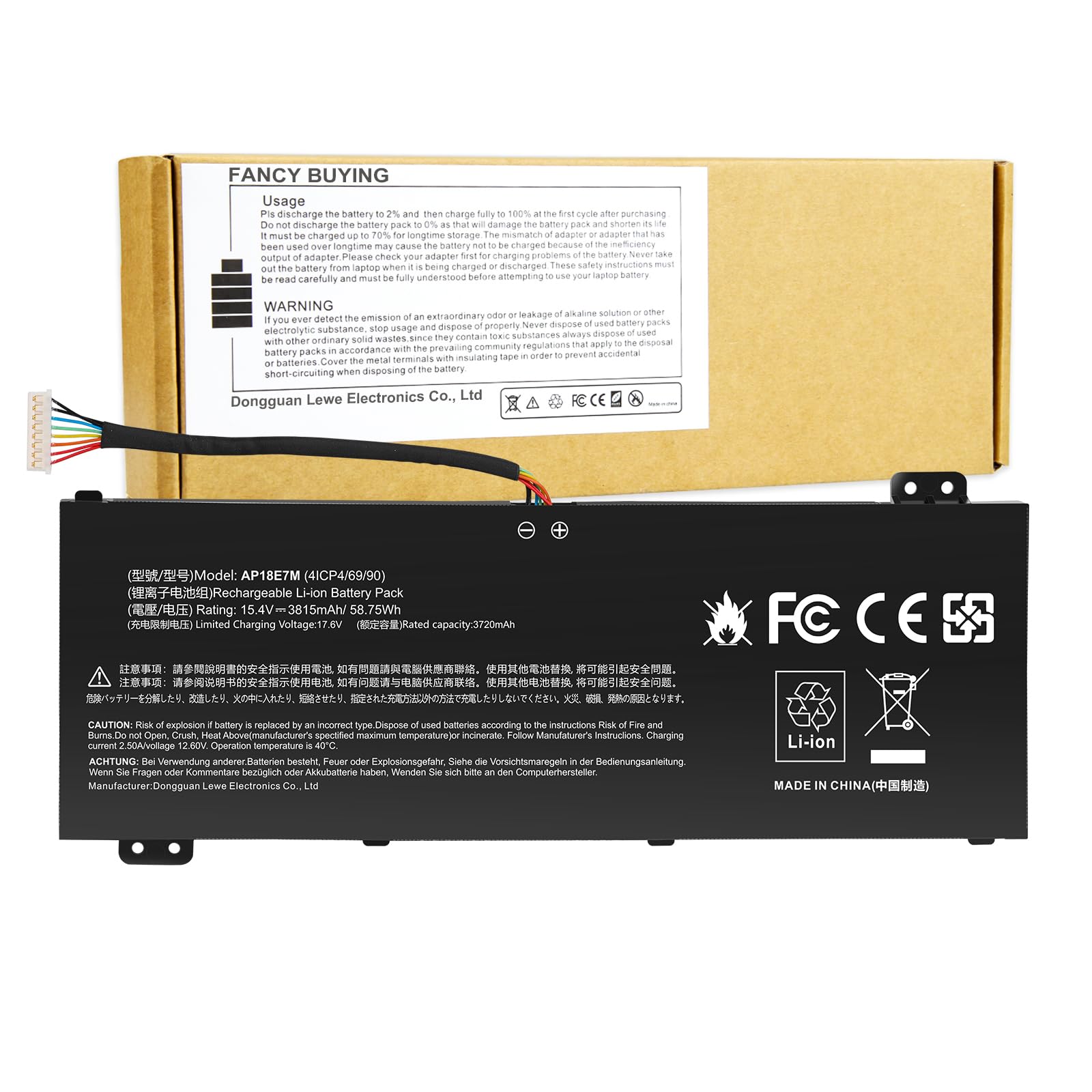 Ap18E7M Battery For Acer Nitro 5 An515 44 An515 54 An517 51 Nitro 7 An715 51, Aspire 7 A715 74G, Predator Helios 300 Ph315 52 Ph