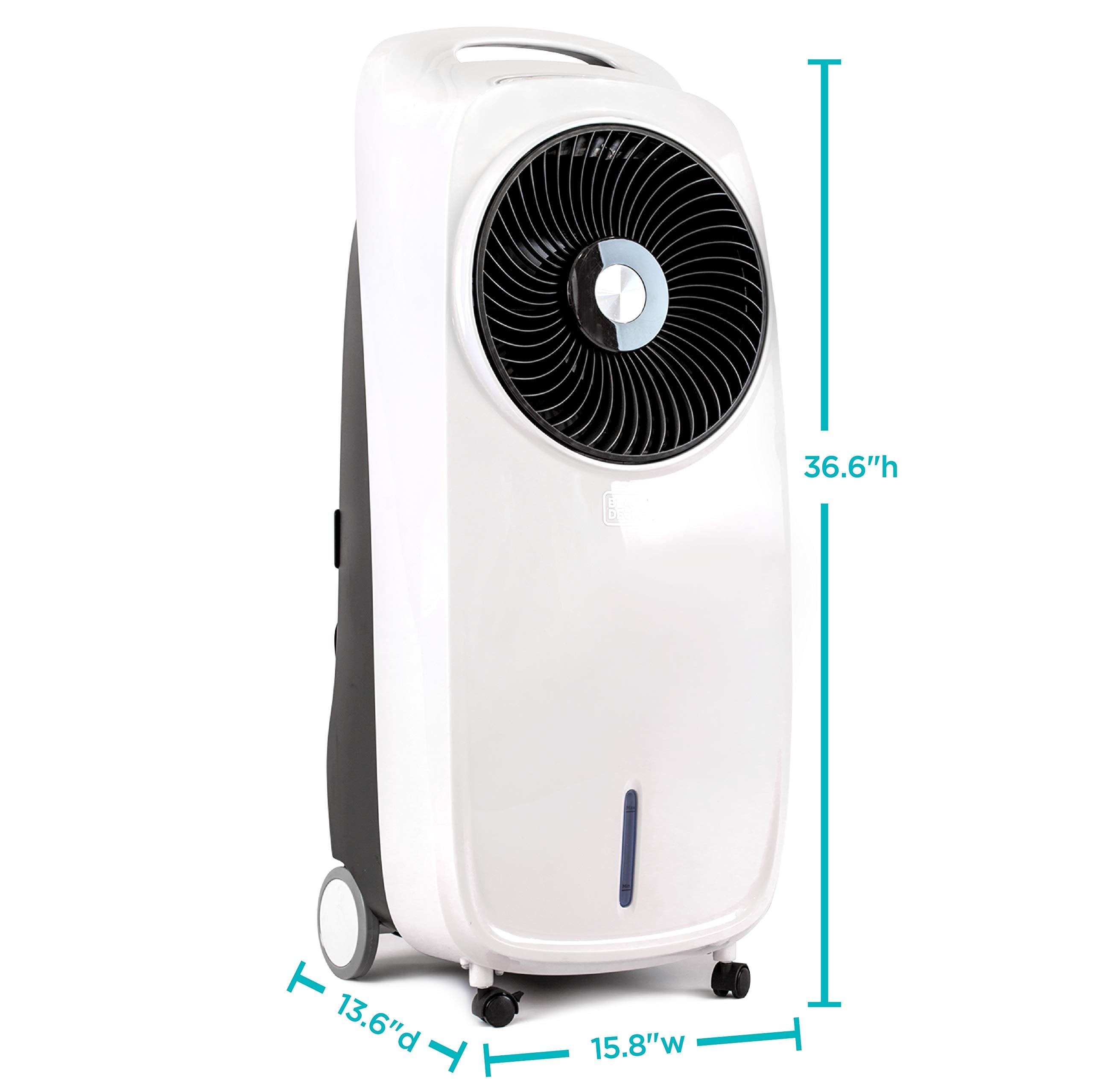 Black+Decker Evaporative Air Cooler   Portable Air Conditioner Cooling Fan With Led Display, Remote Control, 2 Gallon Water Tank