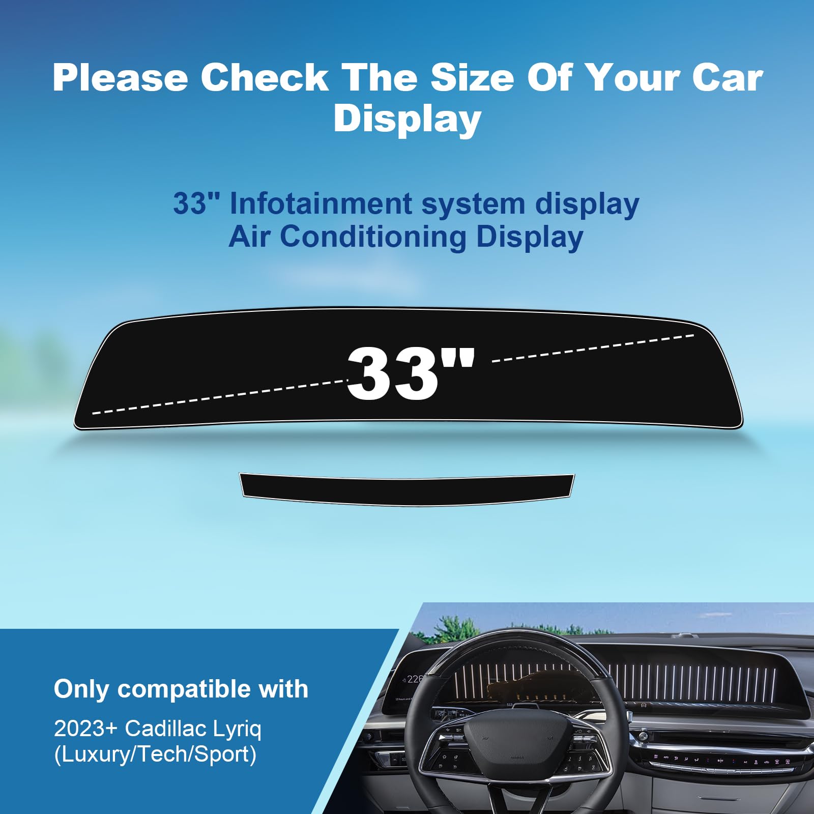 Coleya (4Pcs) 2023 2024 Lyriq Screen Protector For Cadillac Lyriq (33 Inch Display&Air Conditioner), 2023 2024 Lyriq Tech/Luxury