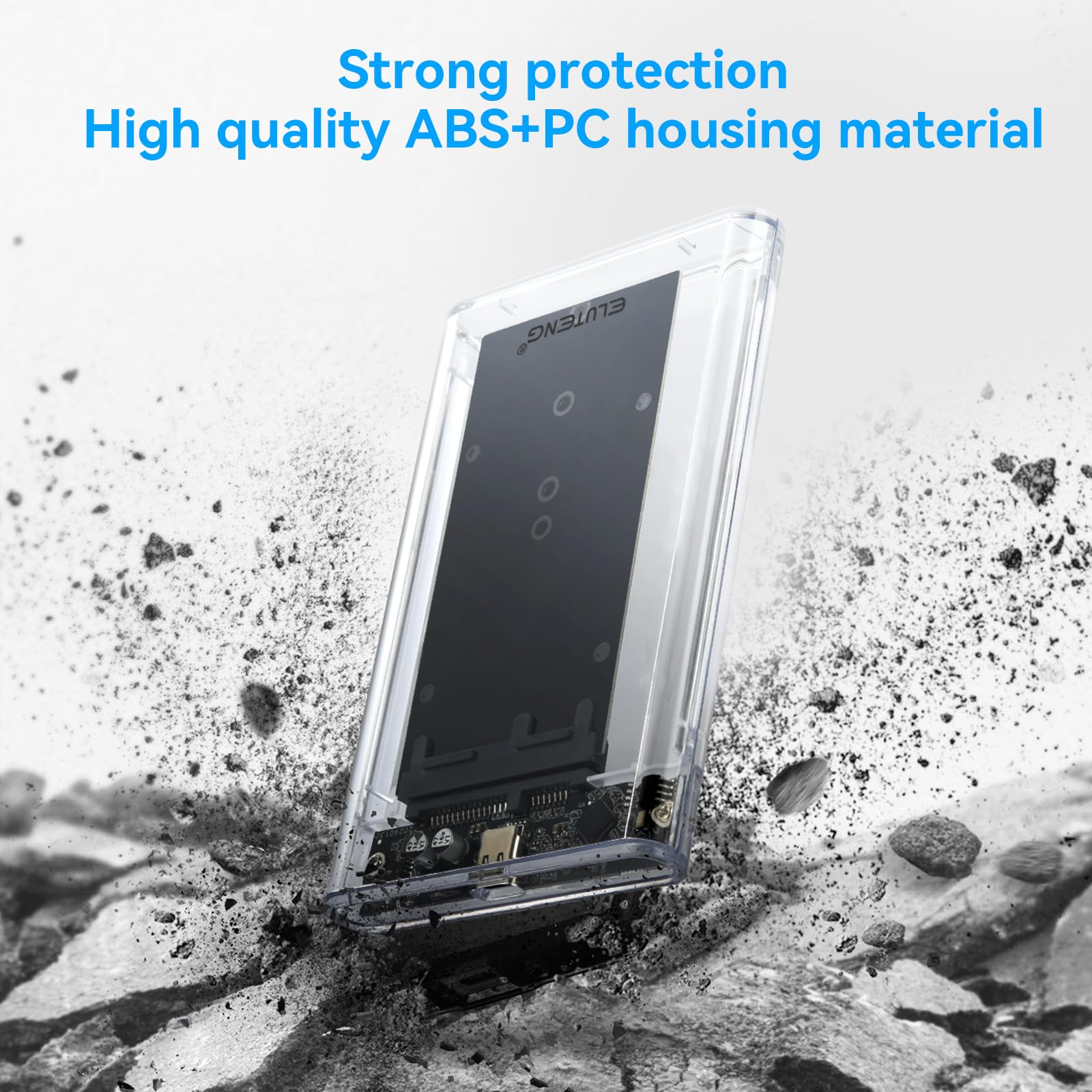 Eluteng 2.5'' Hard Drive Enclosure 5Gbps Usb 3.0 To Sata External Hard Drive Enclosure Tool Free Hard Drive Case For 7Mm 9.5Mm H