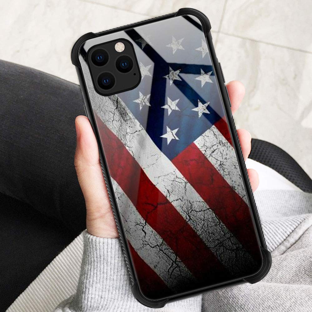 Zhegailian Case Compatible With Iphone 12,Stone Flag Case For Iphone 12 Pro For Boys Men,Pattern Design Anti Scratch Organic Gla
