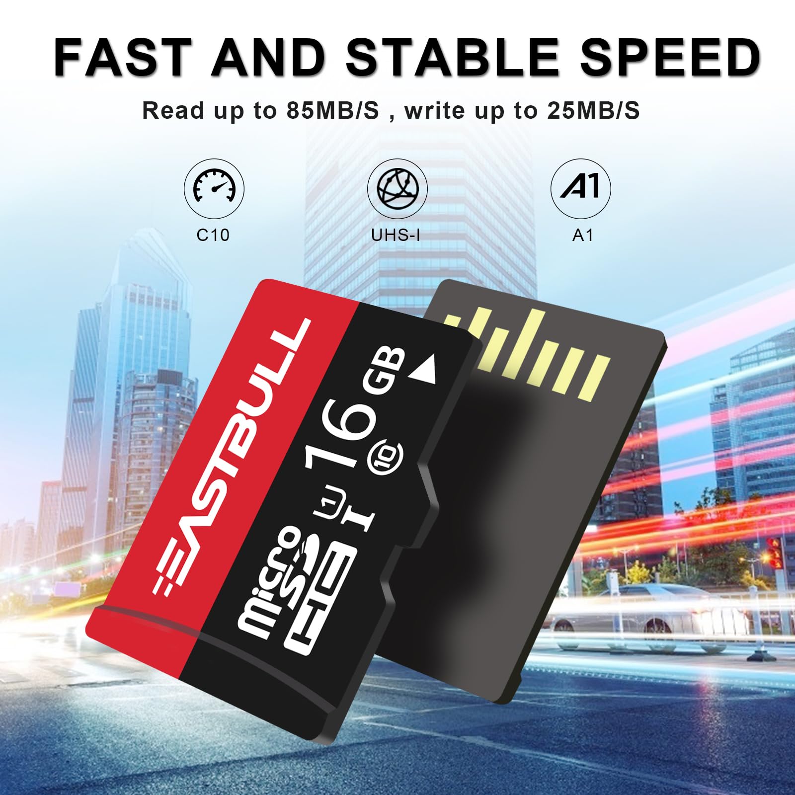 Eastbull 16Gb 10 Pack Of Micro Sd Cards, Sd Memory Cards 16Gb Sd Cards Pack Full Hd Video 90Mb/S Uhs I U1 Micro Sdhc Class 10 Fo