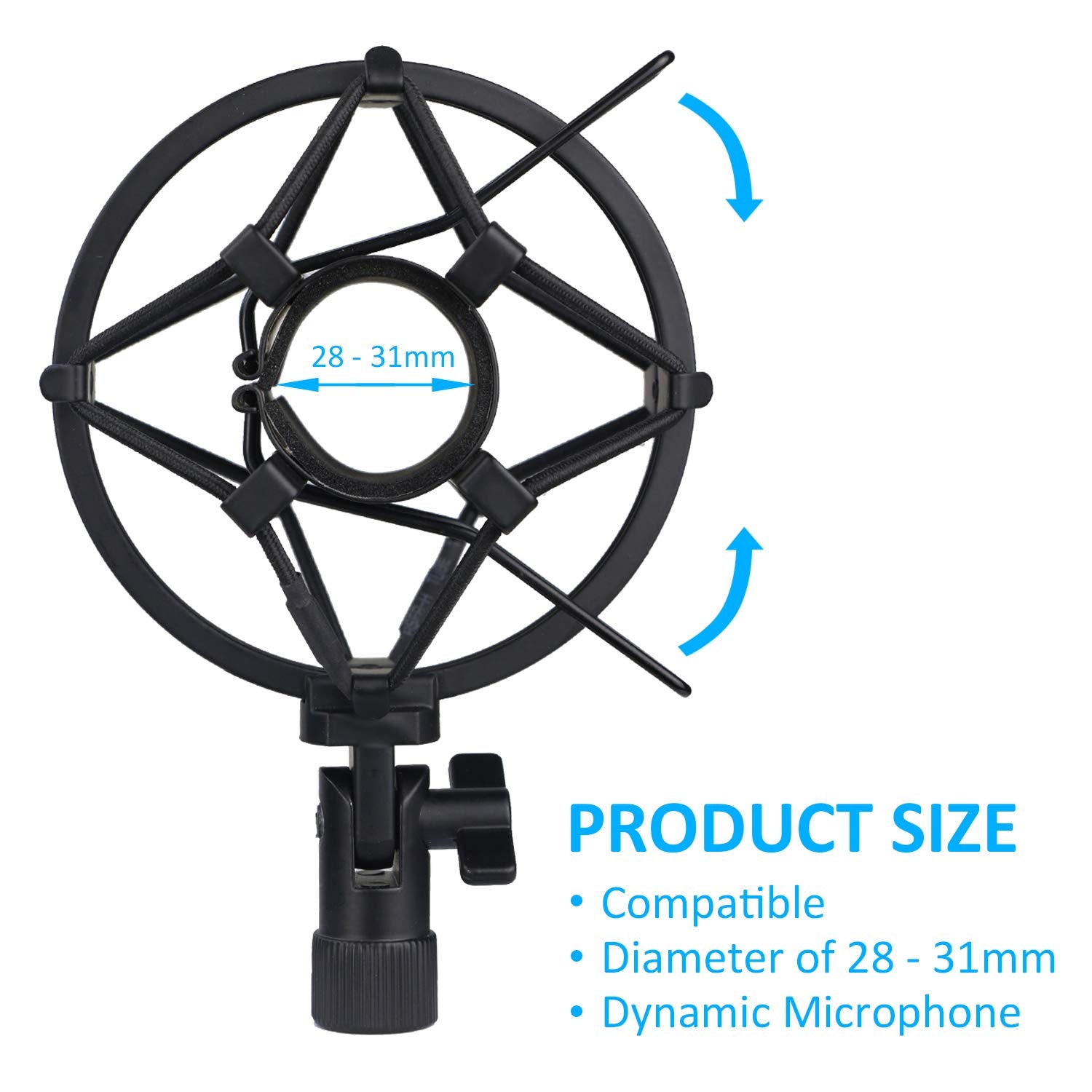 Sunmon Mic Shock Mount Holder For Diameter 28Mm 31Mm Dynamic Microphone To Reduces Vibration And Shock Noise, Suitable For At200