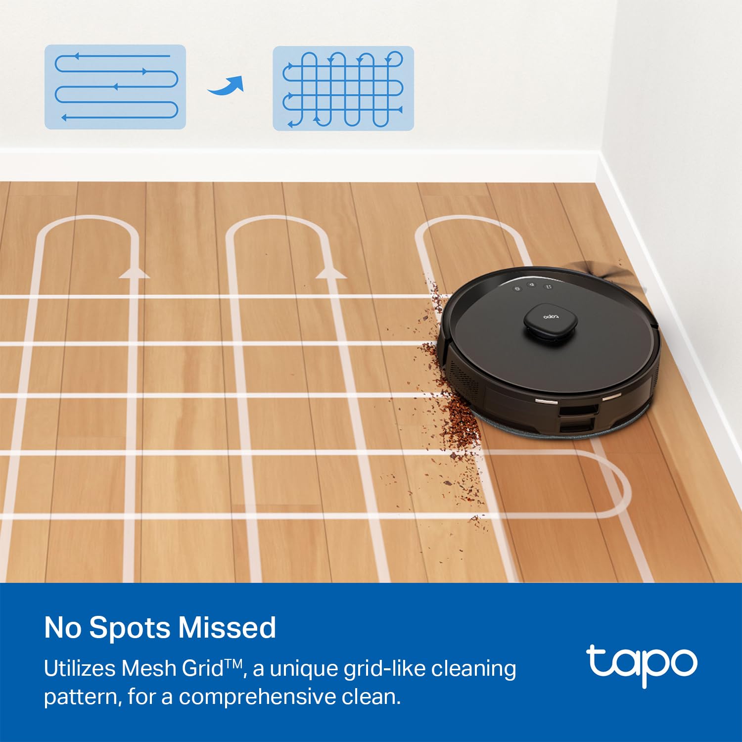 Tapo Lidar Smart Navigation Robot Vacuum And Mop, 5300Pa Max, 97%+ Dust Pickup Rate, Customizable Cleaning, Self Charging, Works