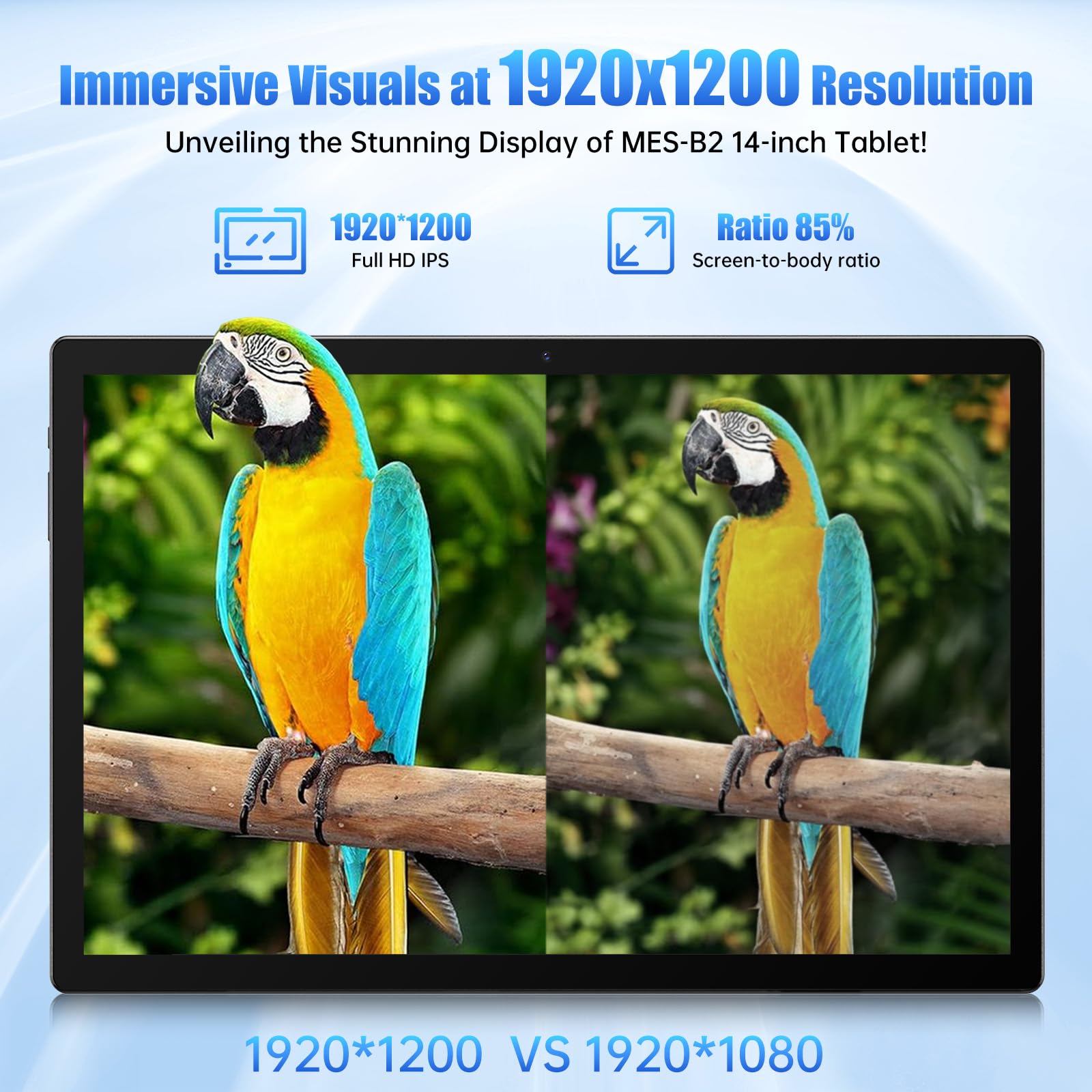 Meswao Tablet 14 Inch Android 13 Tablet, Large Tablet With 1200P Ips Hd Big Screen, 8Core, 6Gb+128Gb, Wi Fi 5, Max 256G Tf Card