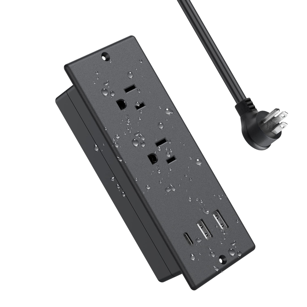 Conference Recessed Power Strip Waterproof, With Pd 20W Usb C Fast Charging Port,2 Outlets,Furniture Recessed Power Outlet,Desk 