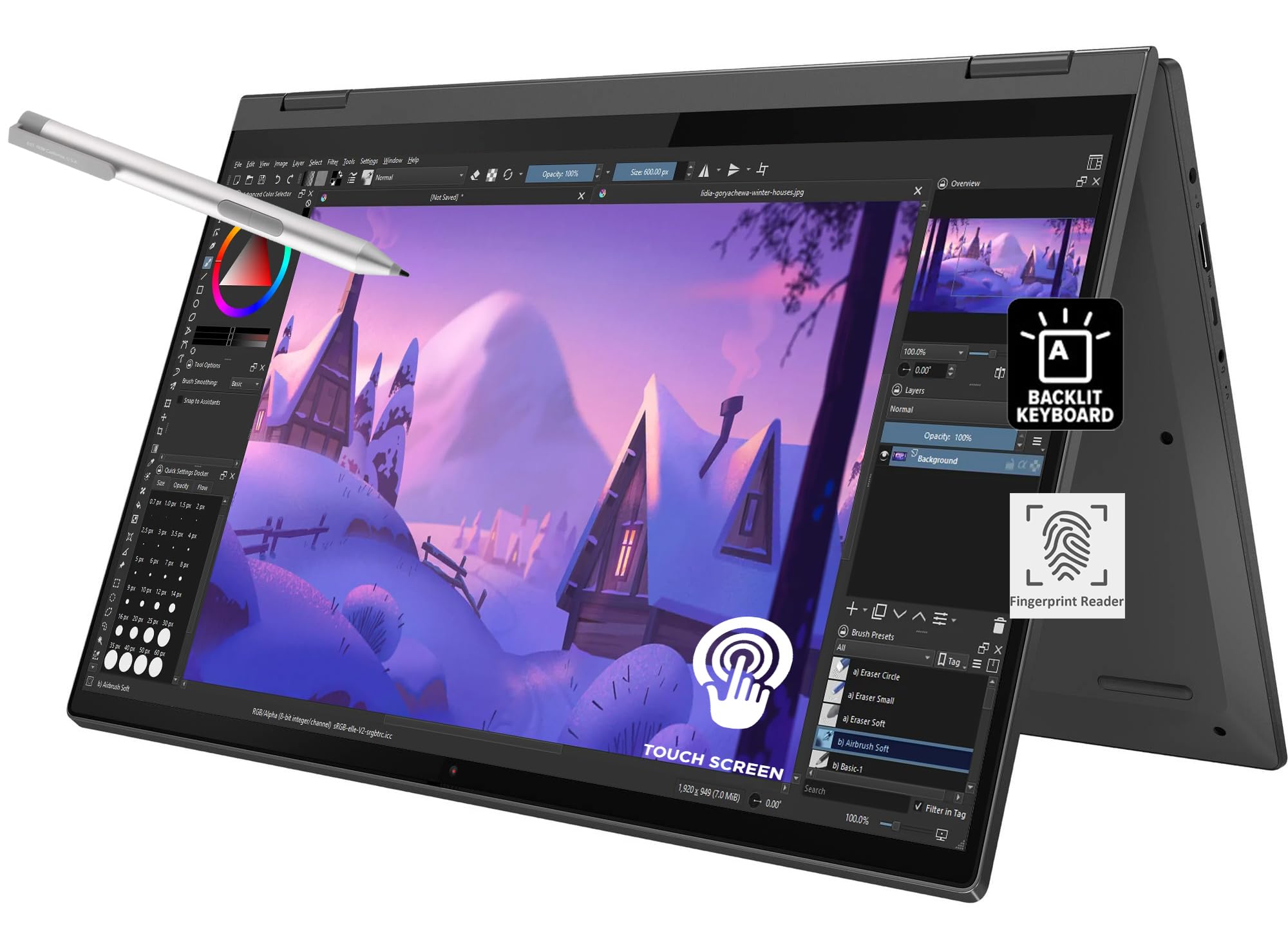Lenovo IdeaPad Flex 5 5i 2-in-1 Laptop (15.6 FHD Touchscreen, Intel Core i7-1165G7, 16GB RAM, 1TB SSD, IST Active Stylus), Conve
