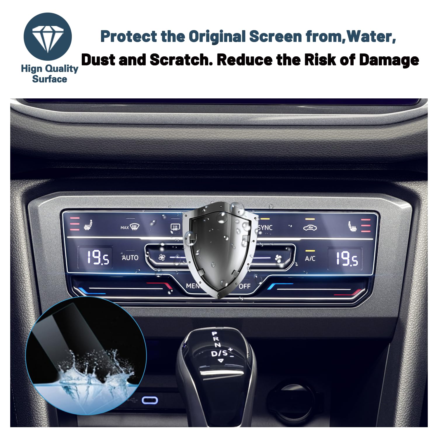 Ruiya Screen Protector For Vw Tiguan Air Conditioner Touch Screen,For 2022 2024 Volkswagen Vw Tiguan Accessories Plastic Nano Fi