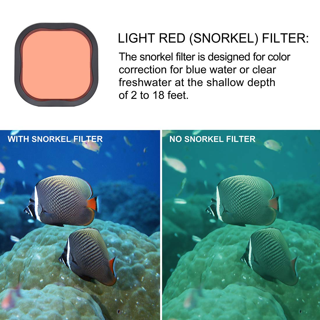 GEPULY Dive Filters for GoPro Hero 8-13 Official Housing - Red Light Red Magenta Acrylic Color Correction