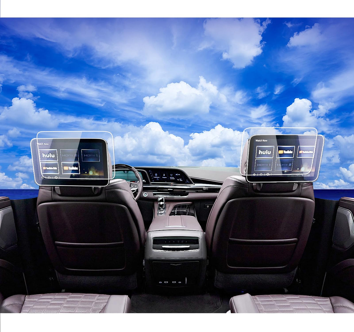 Xxciwp 2024 Tahoe Escalade Screen Protector For 2021 2024 Cadillac Escalade Chevy Tahoe Suburban & Gmc Yukon Dual 12.6Inch Rear 