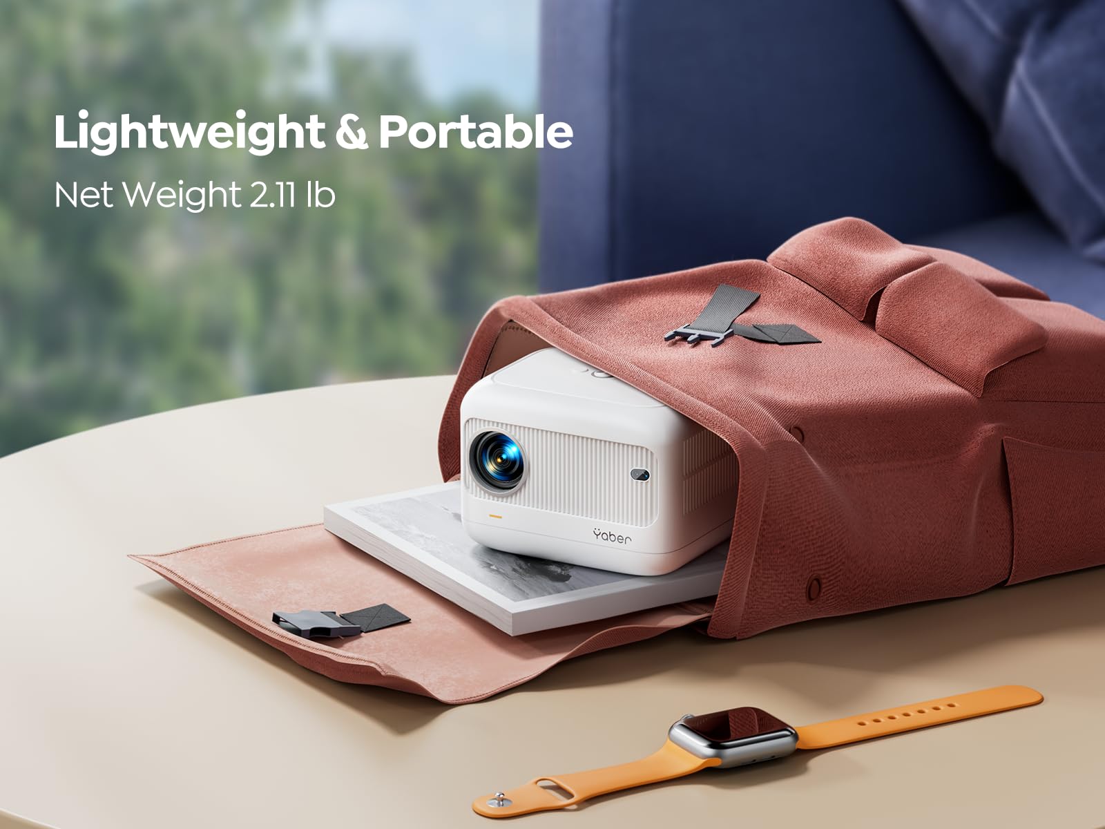 [Electric Focus]Mini Projector With 5G Wifi And Bluetooth 5.2,Yaber 18000 Lumen 1080P Outdoor Projector Support 40 Keystone Corr