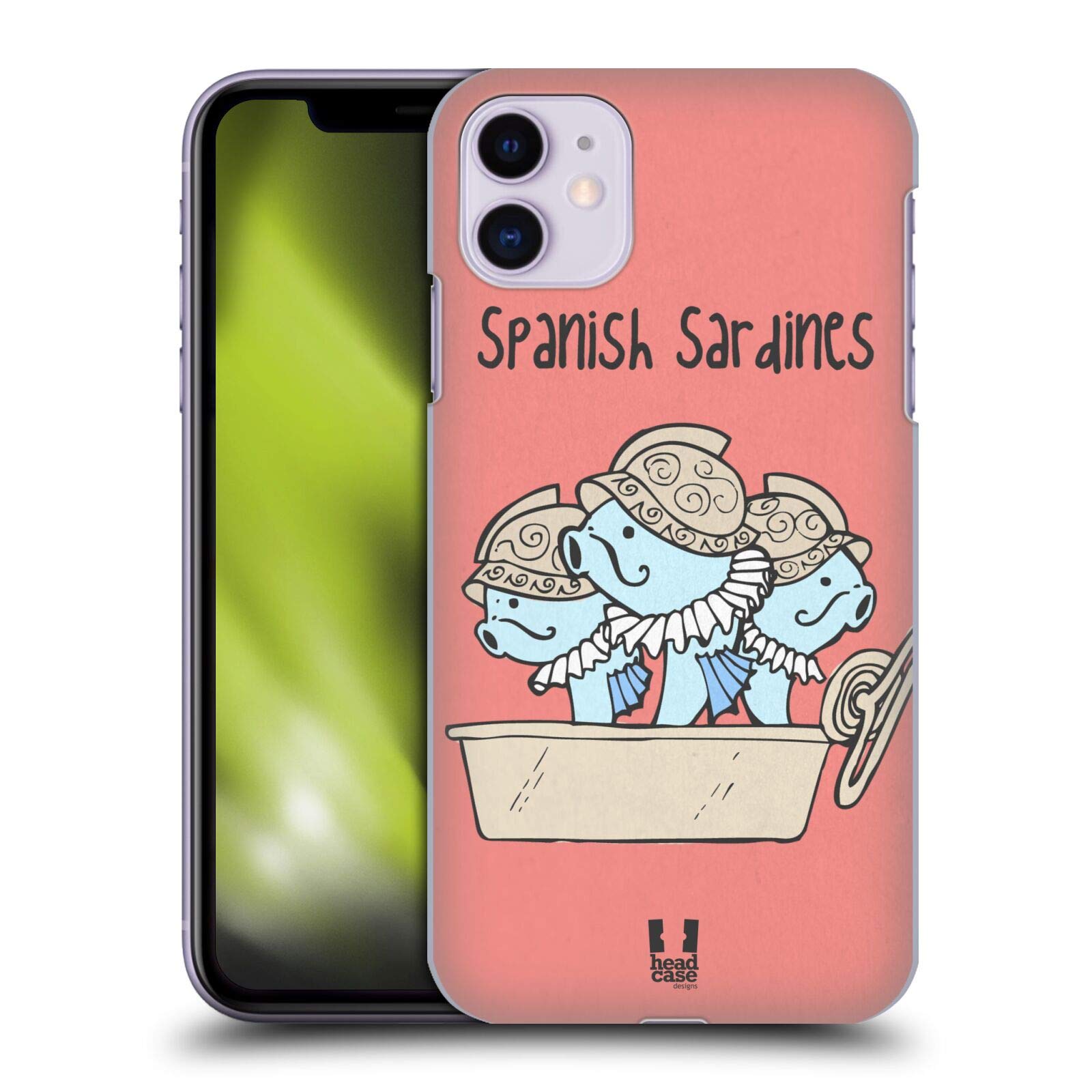 Head Case Designs Spanish Sardines Yummy Doodle Hard Back Case Compatible with Apple iPhone 11