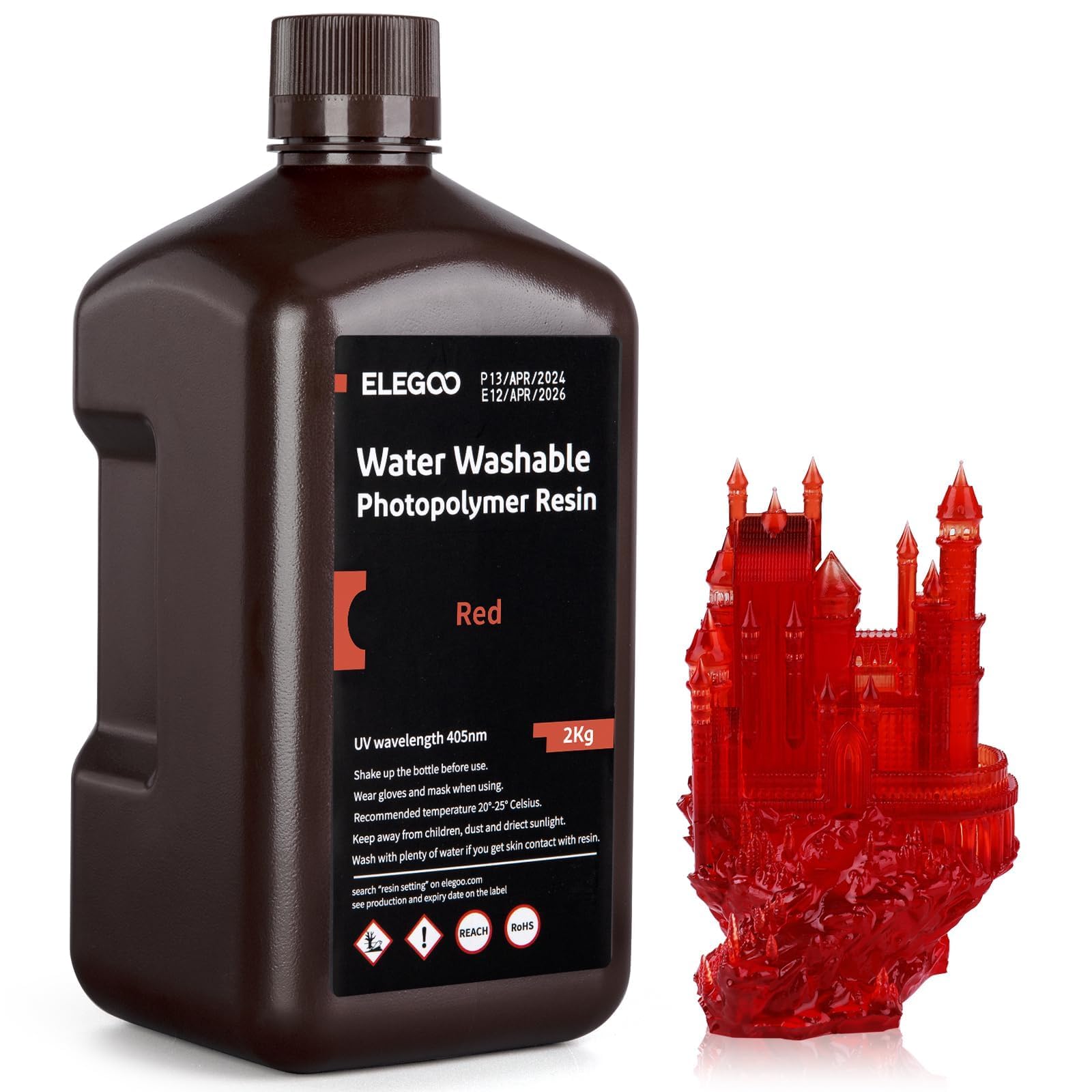 Elegoo Water Washable 3D Printer Resin Lcd Uv Curing Resin 405Nm Standard Photopolymer Resin For Mars Saturn Jupiter Msla Dlp Lc