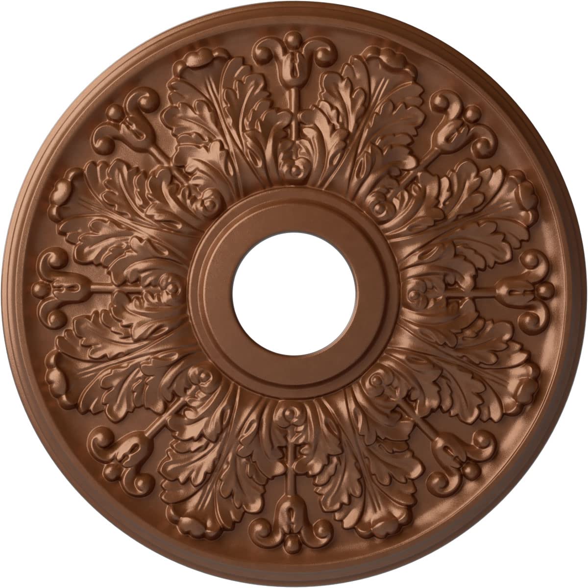 Ekena Millwork Cm16Appos Apollo Ceiling Medallion, 16 1/2''Od X 3 5/8''Id X 1 1/8''P, Hand Painted Polished Copper