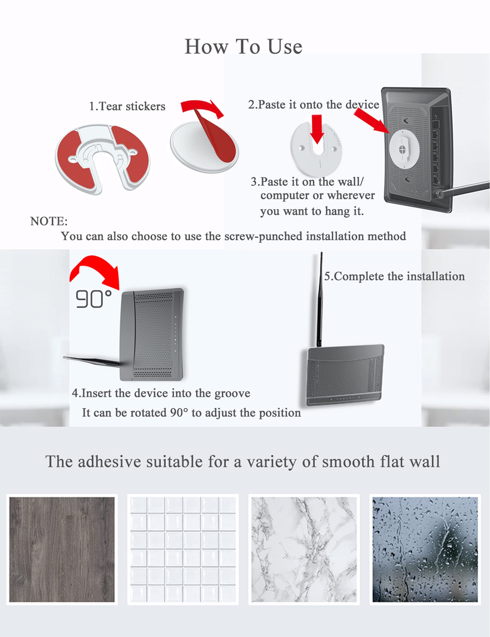 Notmbestm Universal Tablet Wall Mount Adjustable 90 Degree Swivel Ipad Mount Fit For E Reader/Kindle Compatible With Cable Box/S