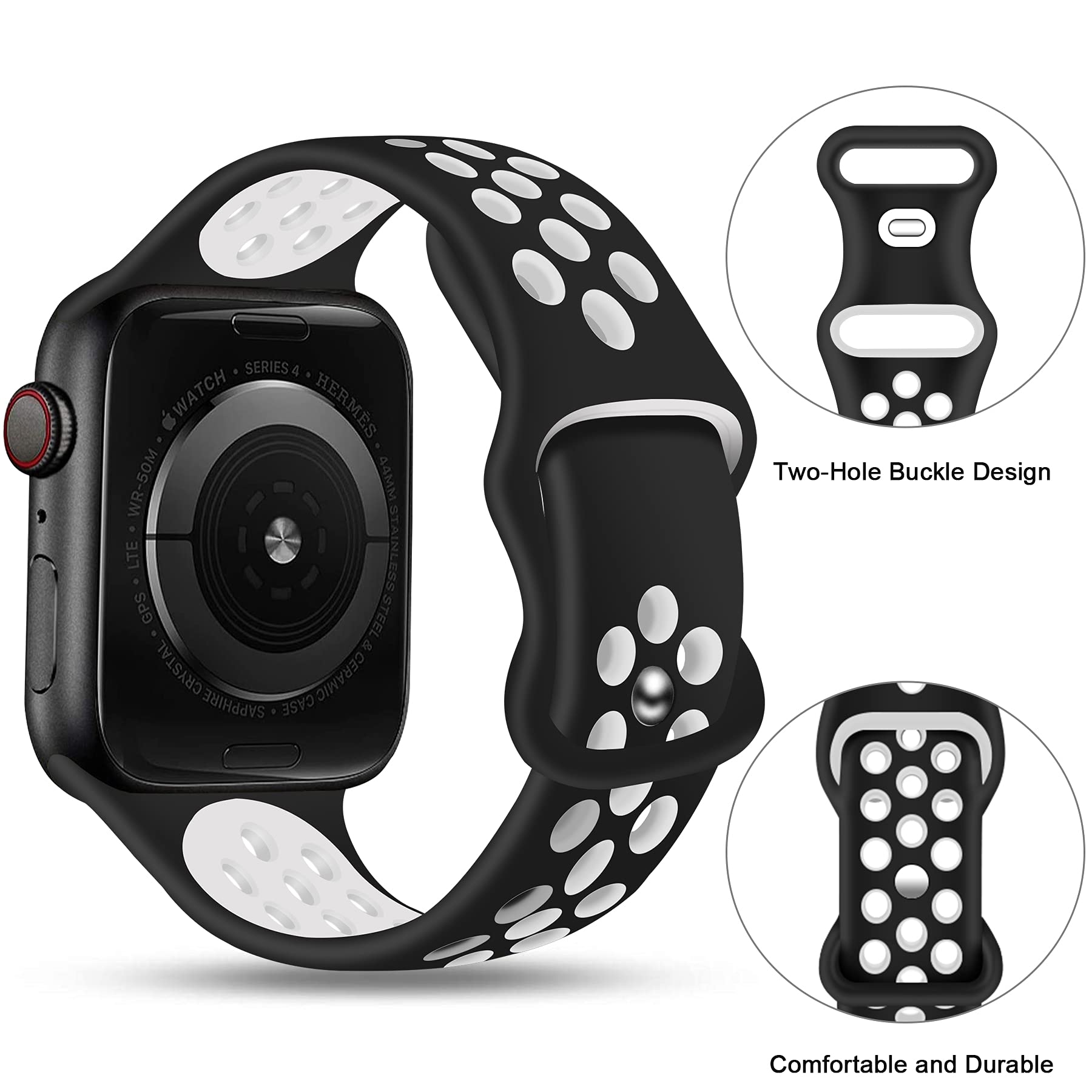 Sport Bands Compatible For Apple Watch Bands 42Mm Series 3/44Mm/45Mm/46Mm/49Mm,Soft Silicone Sport Women Men Replacement Strap C