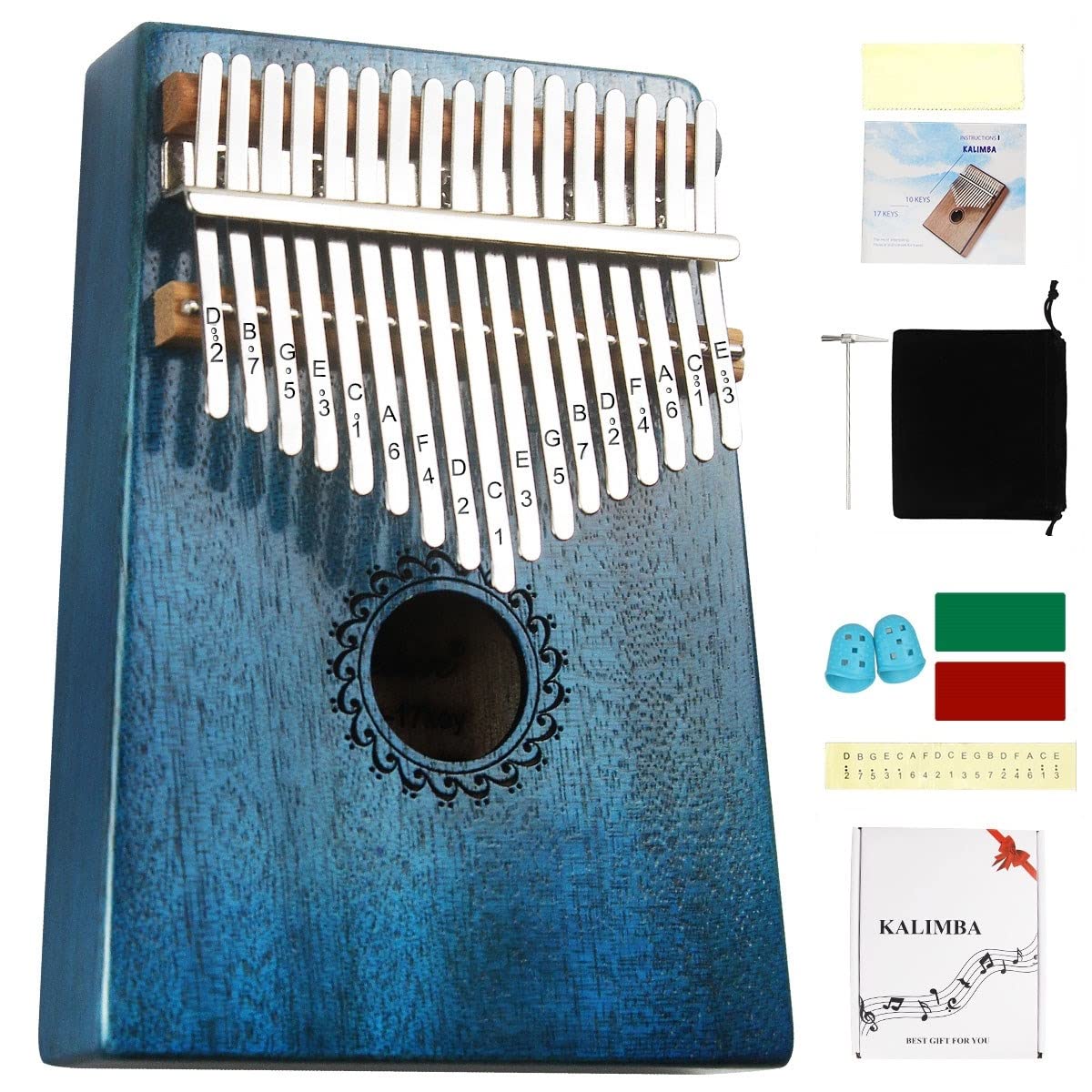 Flsepamb Kalimba 17 Key Thumb Piano With Mahogany Wood Portable Mbira Finger Piano Gifts For Kids And Piano Beginners Profession