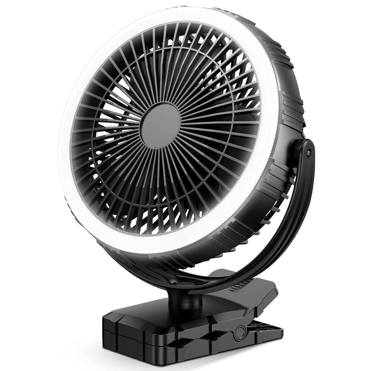 Grandfast 10000Mah Rechargeable Clip On Fan   8'' Battery Operated Golf Cart Fan With Timer, Strong Airflow Portable Fan With Li