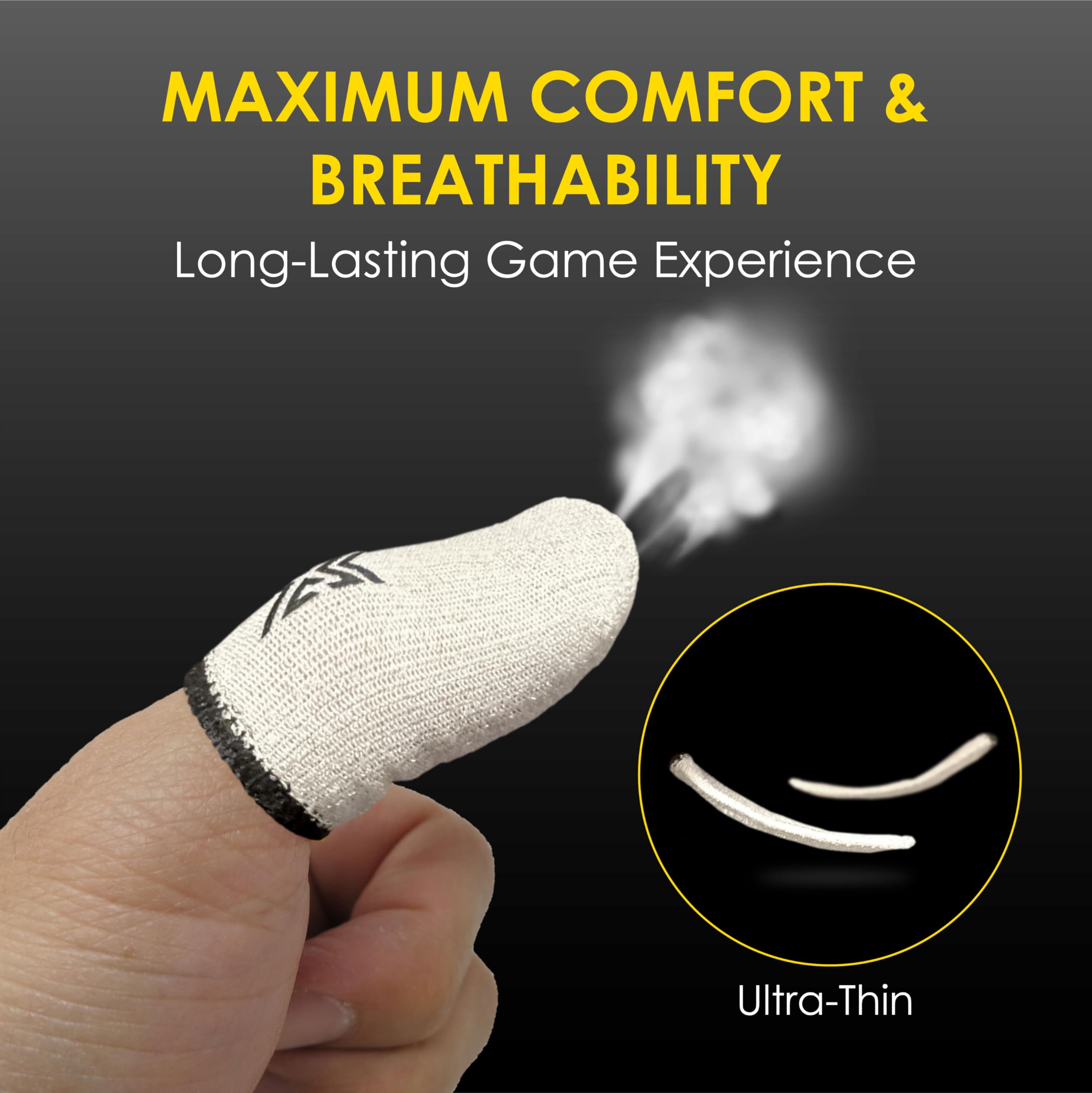 Mobilegamingcorps Mgc Clawsocks 6 Pack Silver, Gamer Finger & Thumb Sleeves, Protector/Stabilizer/Compression Support, Breathabl