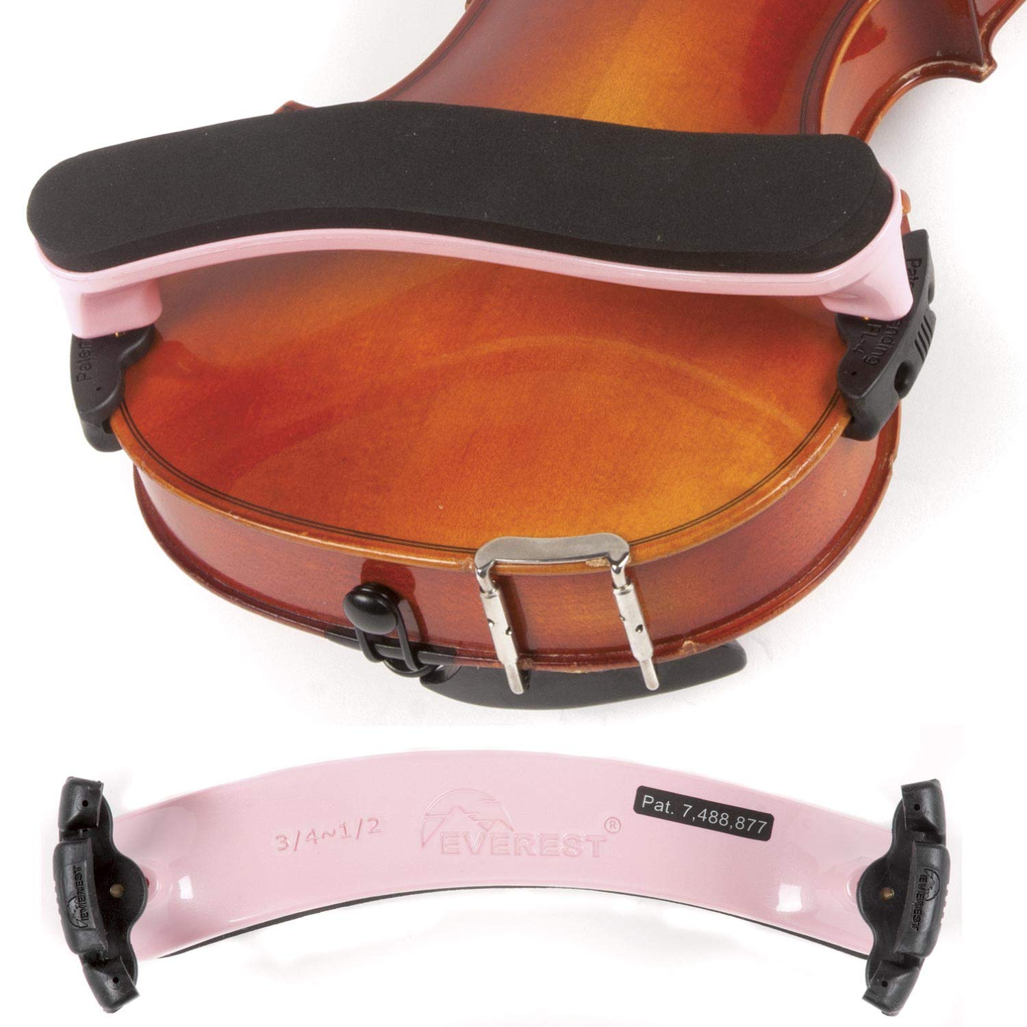 Everest Es2Lpi Es Series Violin Adjustable Shoulder Rest 3/4 1/2   Light Pink