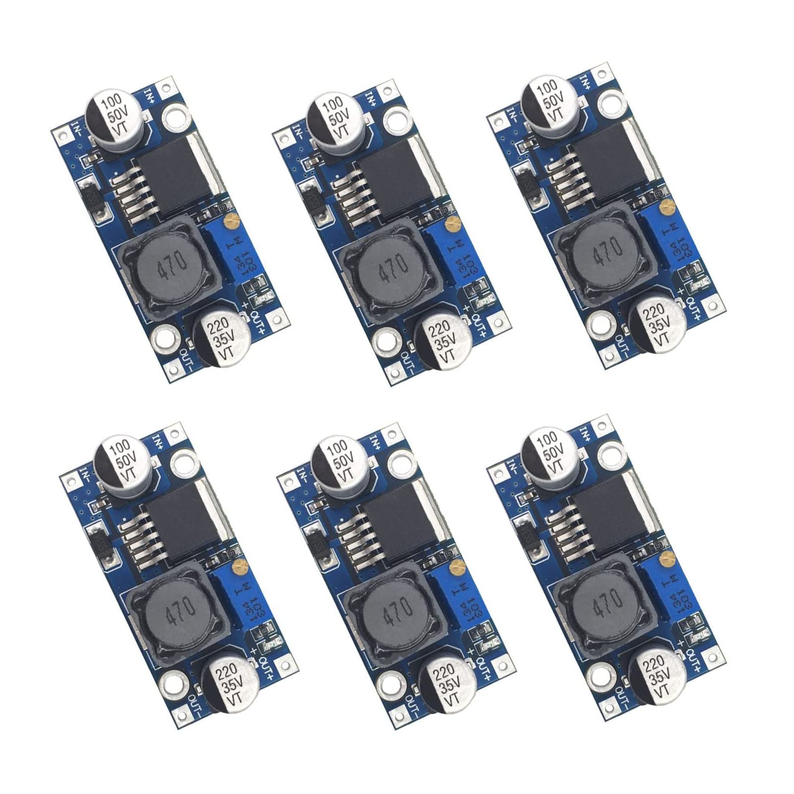 Valefod 6 Pack Lm2596 Dc To Dc High Efficiency Voltage Regulator 3.2 35V To 1.25 30V Buck Converter Diy Power Supply Step Down Module