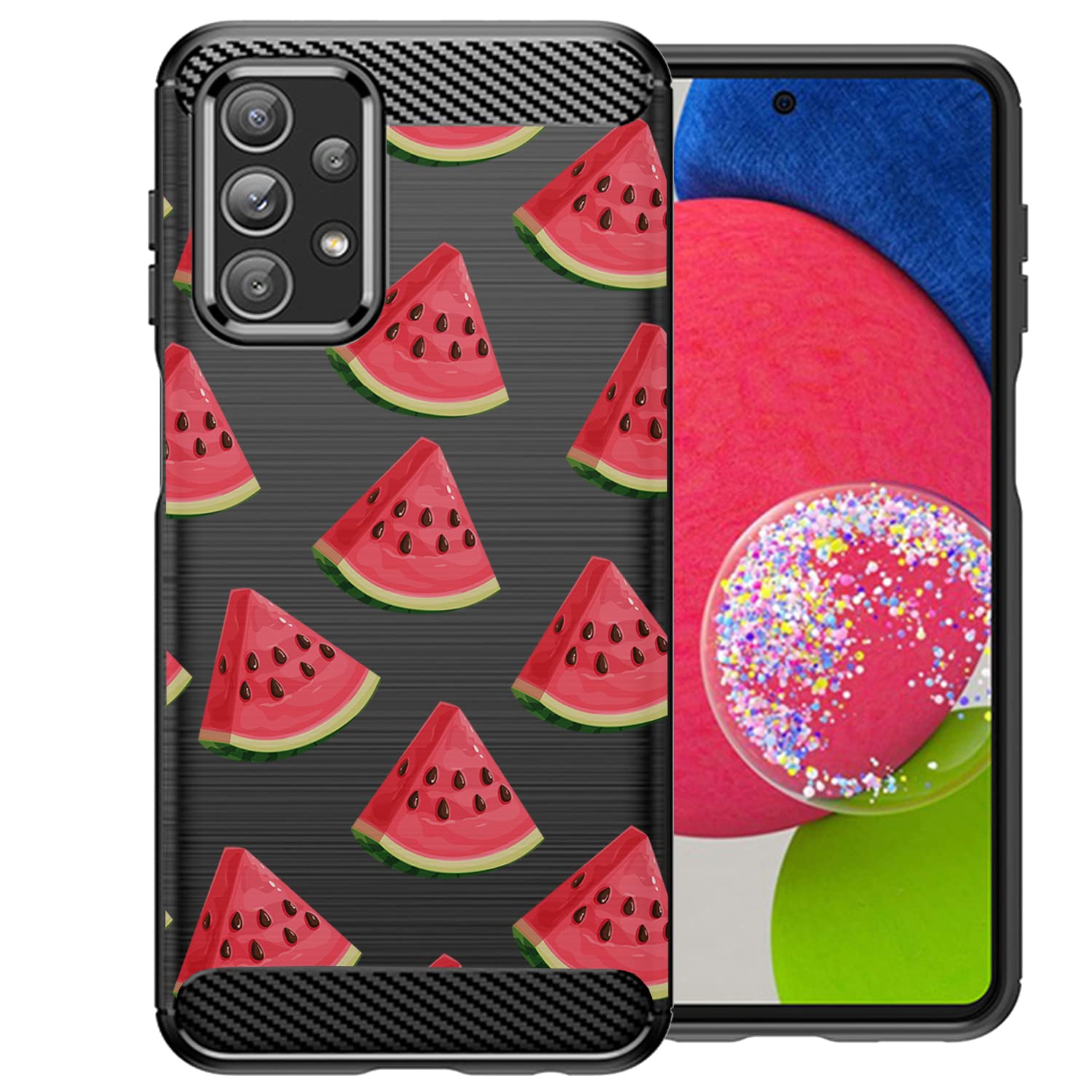Casesondeck Case Compatible With [Samsung Galaxy A23 5G / A23 Case] Tribal Floral Matte Tpu Flexible Carbon Fiber Textured (Wate