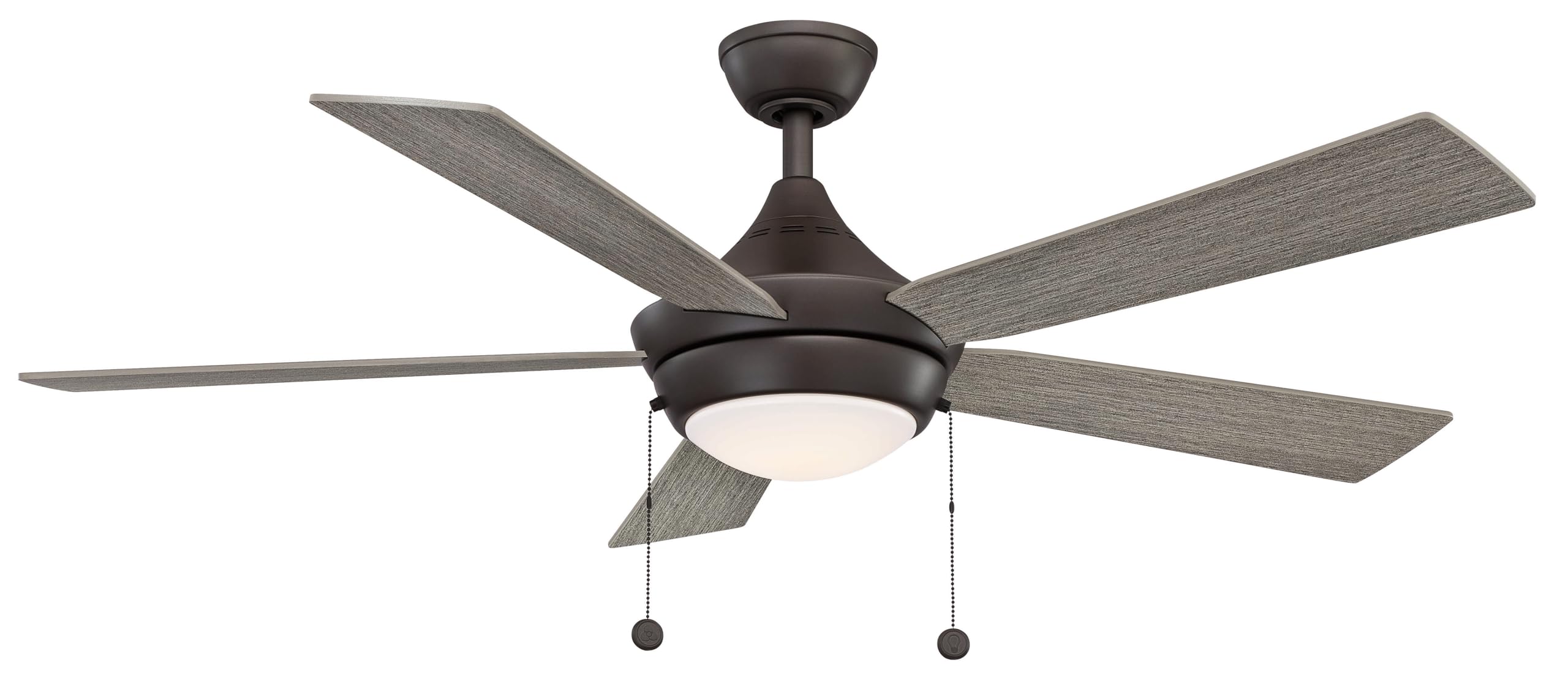 AireDrop Pull Chain 52 inch Indoor Ceiling Fan with LED Light Kit - Matte Greige with Weathered Wood Blades
