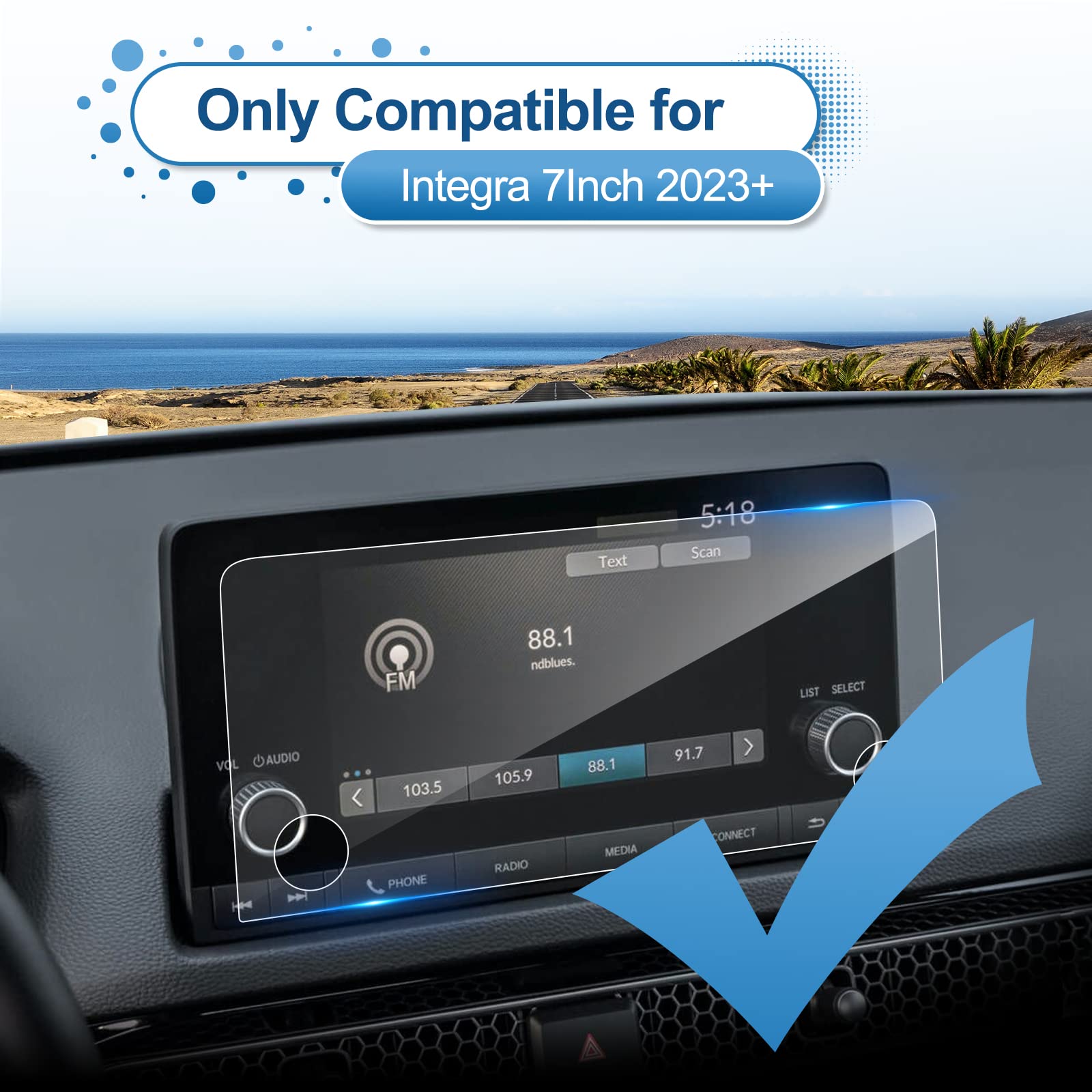 Coleya 2023 2024 2025 A Cura Integra Screen Protector For A Cura Integra (Integra/A Spec) 7 Inch Touch Screen, 9H Tempered Glass