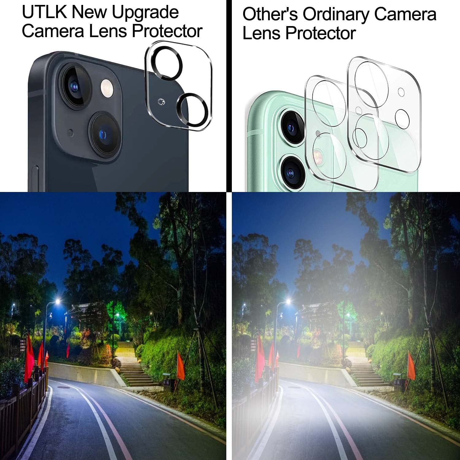 [ 2+2 +2 ] 2 Front + 2 Back For Iphone 13 Glass Screen Protector Hd Clear +2 Glass Camera Lens Protector For Iphone 13 (6.1'') W