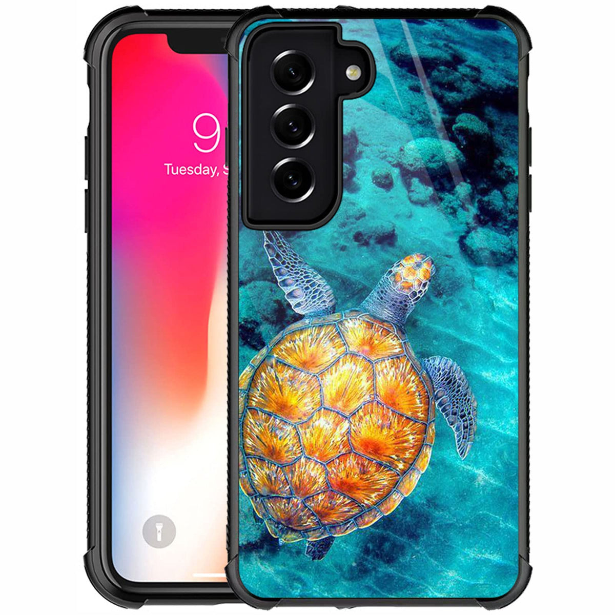 Carloca Compatible With Samsung Galaxy S21 Fe Case,Sea Turtle Pattern Design For Girl Boy Shockproof Anti Scratch Case For Samsu