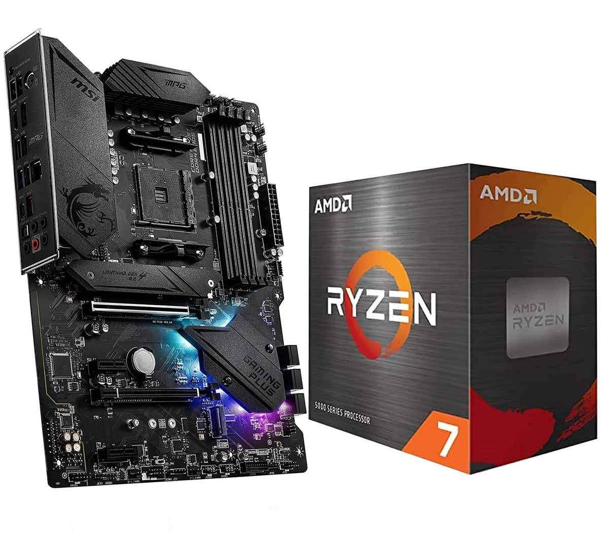 Inland Micro Center Amd Ryzen 7 5700X 8 Core 16 Thread Unlocked Desktop Processor Bundle With Msi Mpg B550 Gaming Plus Atx Gamin