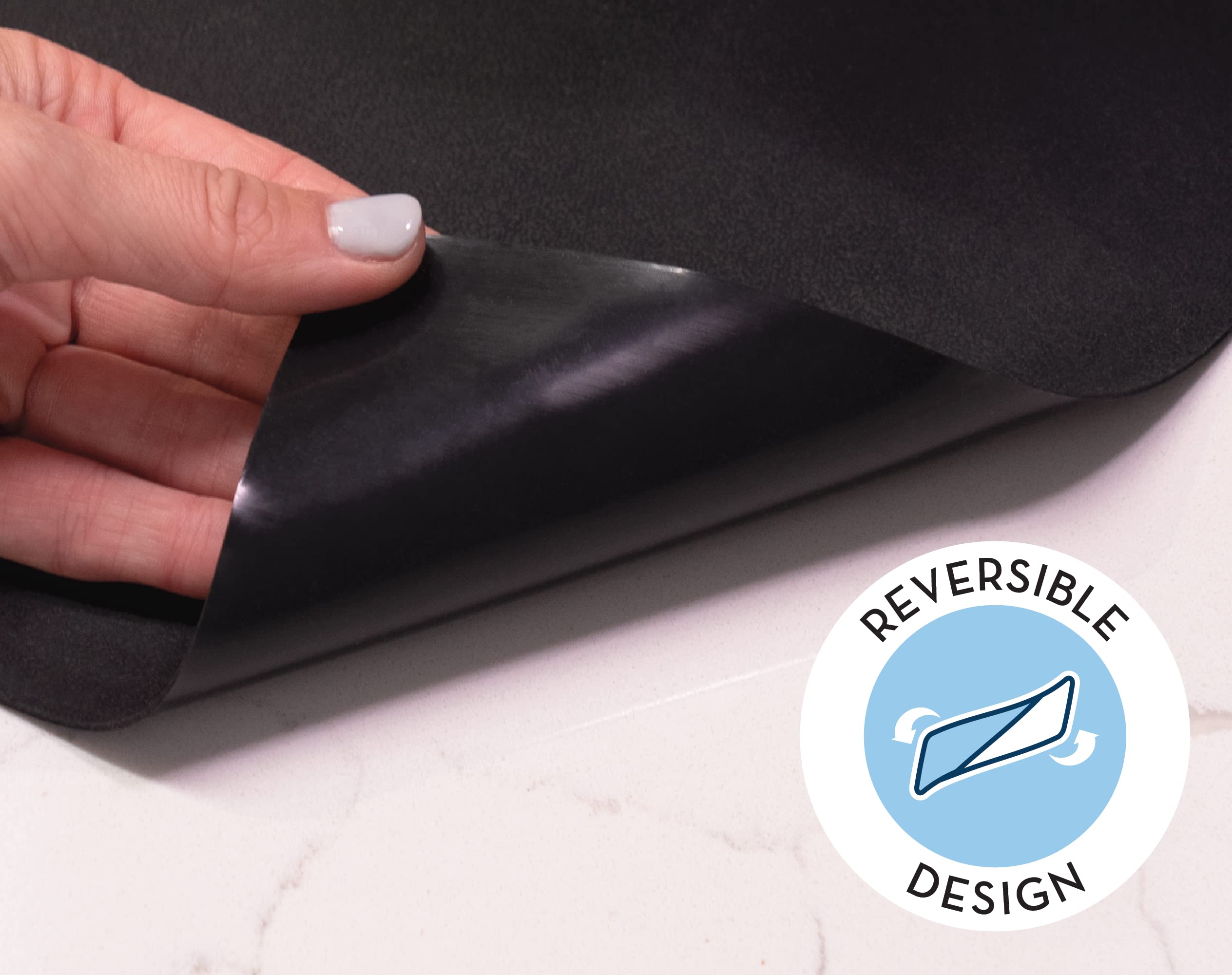 S&T Inc. Coffee Mat, Silicone Mat For Coffee Maker And Espresso Machine, Coffee Maker Mat For Countertops, Silicone Black, 12 In