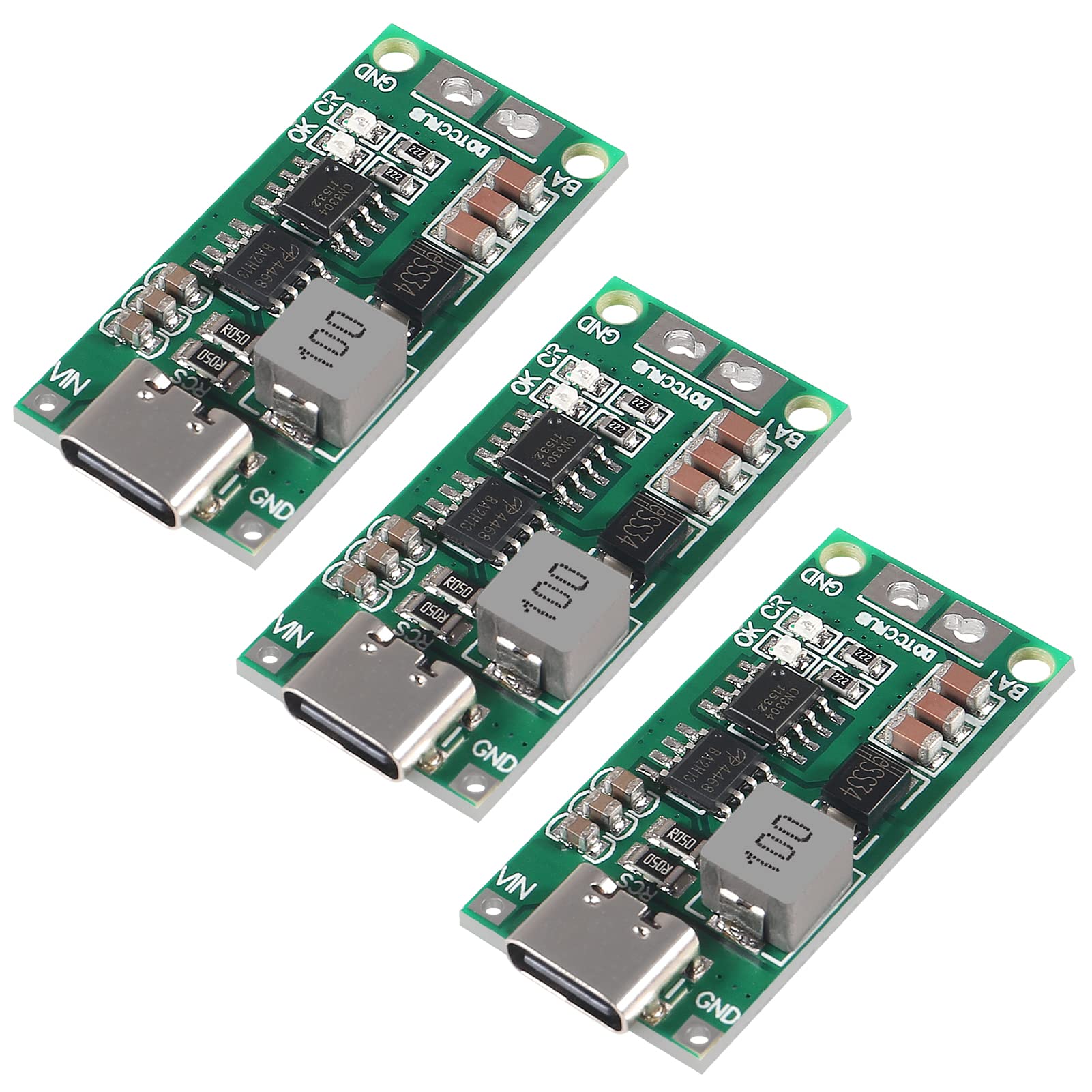 Dweii 3Pcs Type C Bms 2S 3S 4S 1A 2A 4A 18650 Lithium Battery Charger Board Usb C Step Up Boost Module For Li Po Polymer Power B