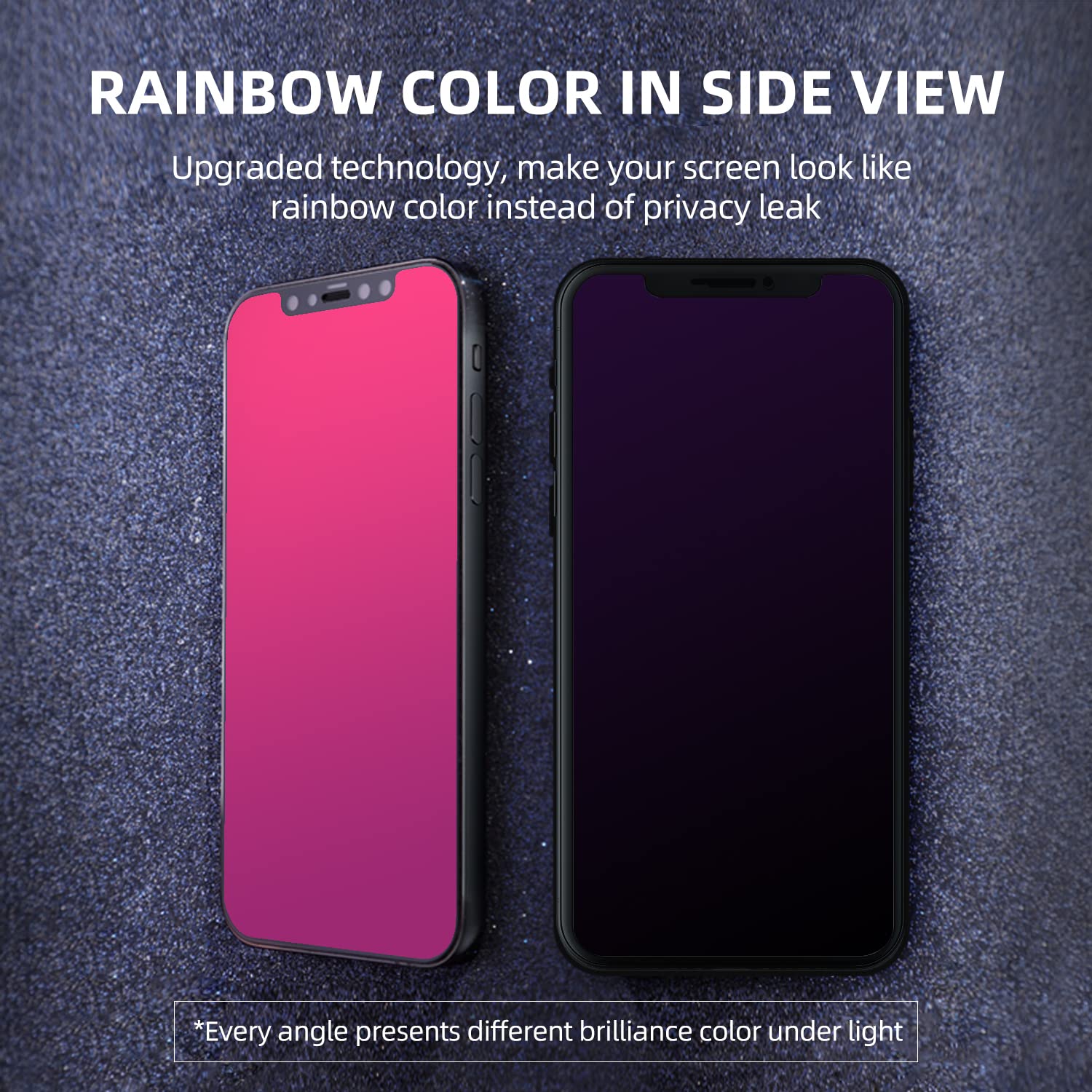 Egkimba Privacy Screen Protector Compatible With Iphone 11 Or Iphone Xr, 6.1 Inch Gradient Colorful Electroplated Anti Spy Anti