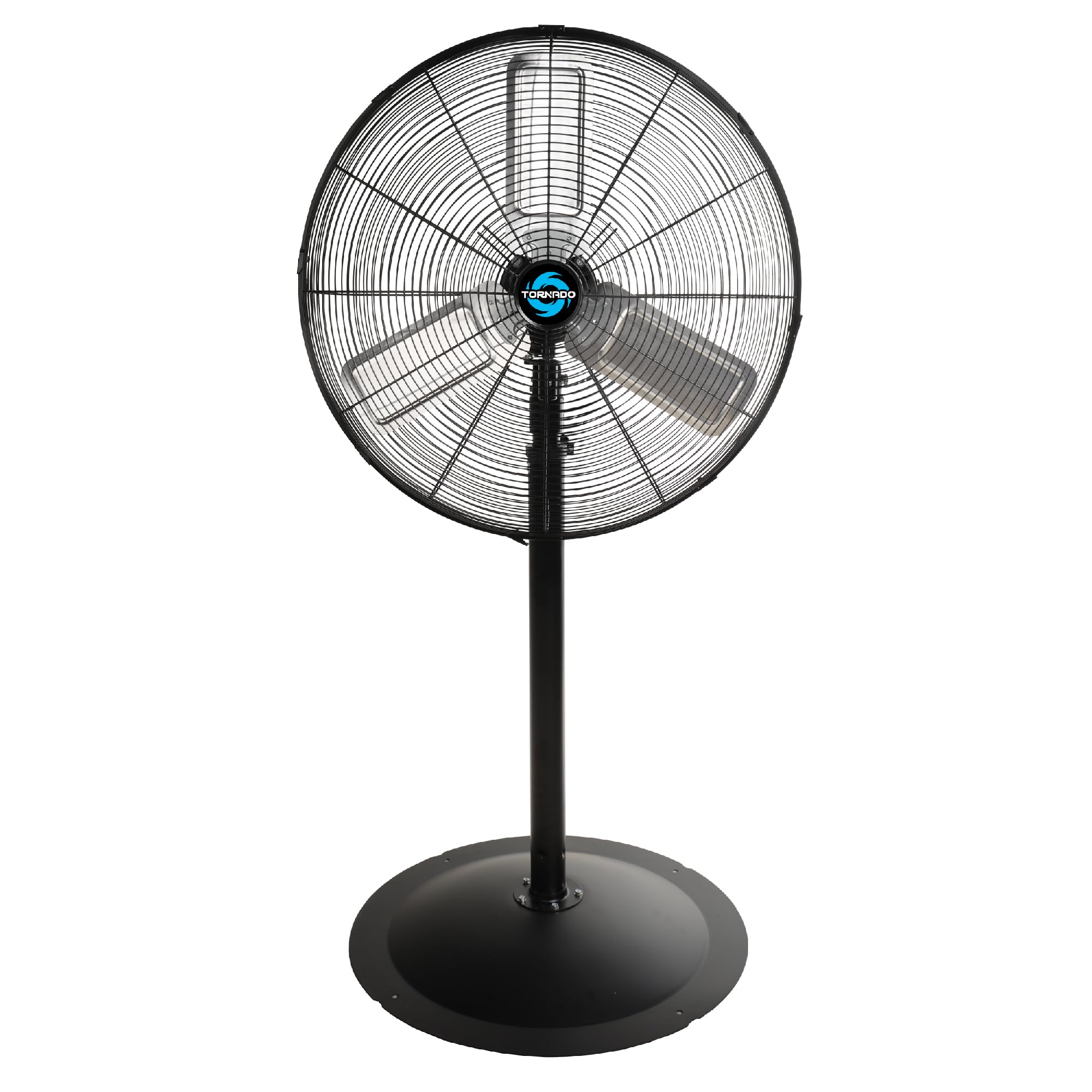 Tornado 24 Inch High Velocity Oscillating Metal Pedestal Fan Commercial, Industrial Use 3 Speed 7600 CFM 1/4 HP 6.6 FT Cord UL S