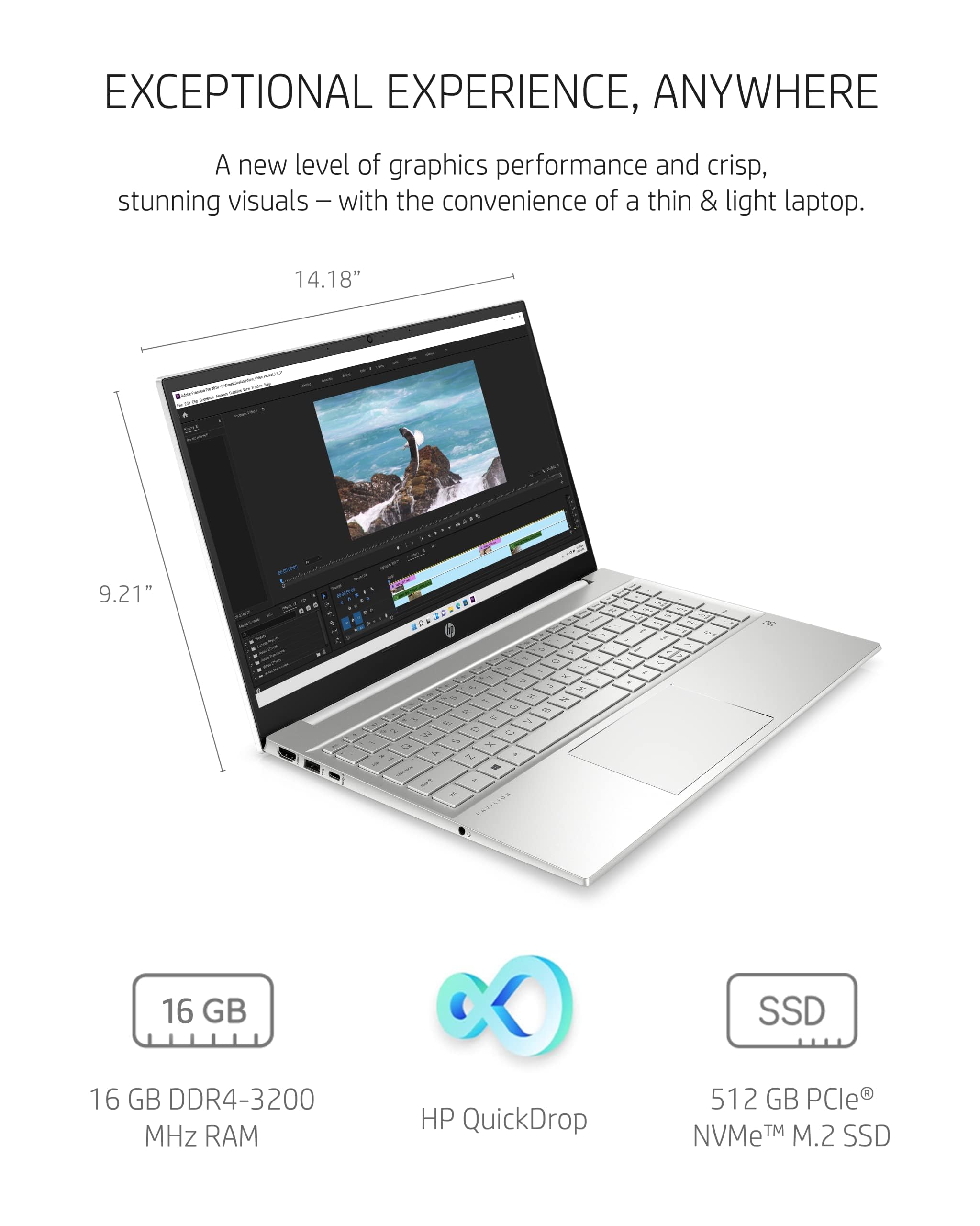 Hp Pavilion 15 Laptop, 11Th Gen Intel Core I7 1165G7 Processor, 16 Gb Ram, 512 Gb Ssd Storage, Full Hd Ips Micro Edge Display, W