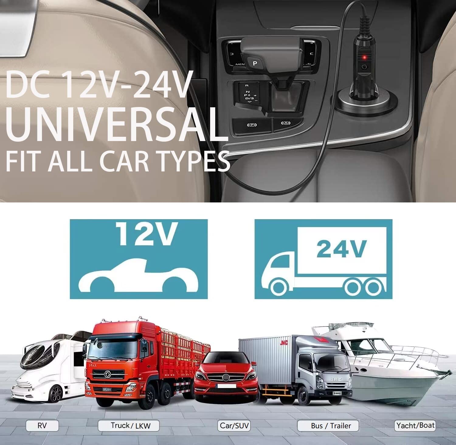 Mjpower 12V/24V Car Charger Compatible Jackery Portable Power Station Explorer 1000 500 880 550 300 290 240 160 E160 E240 E300 E