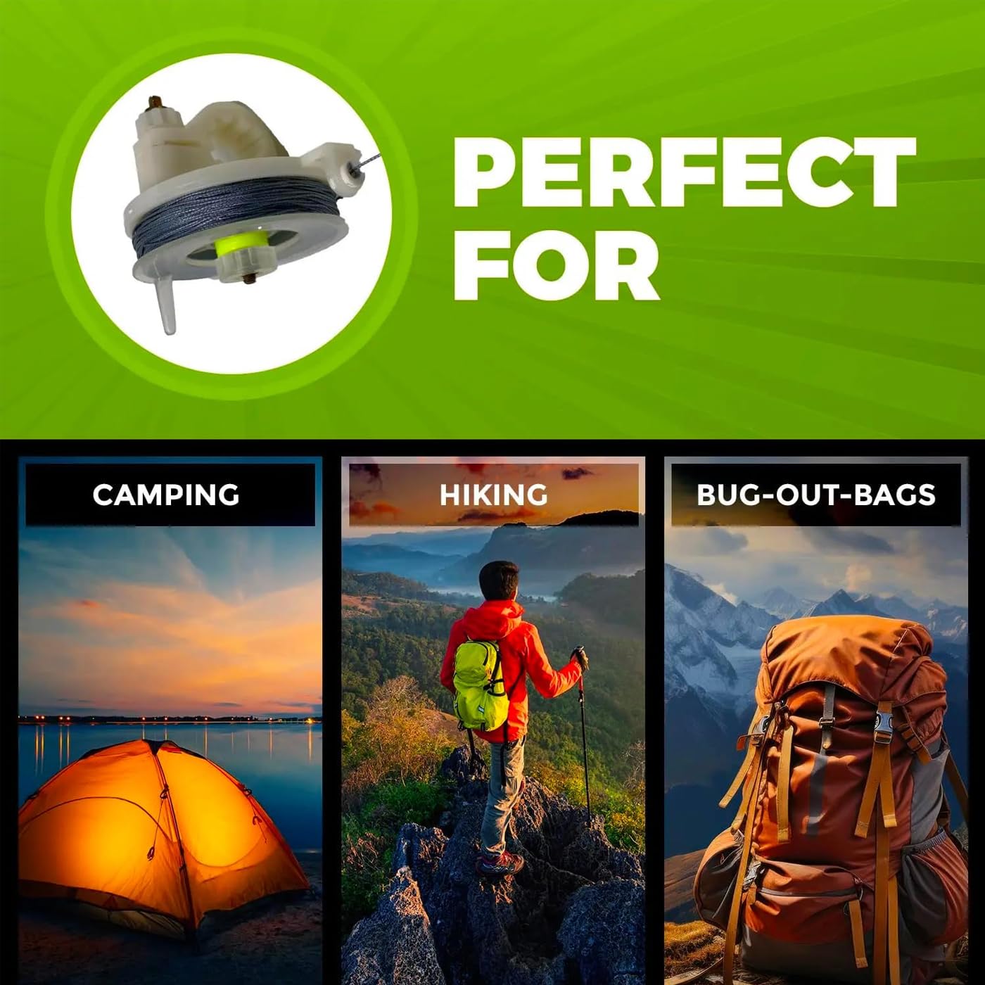 Trip Alarm Co Kevlar Trip Wire On Reusable Reel (2 Pack)   Early Warning Perimeter Defense For All Devices   85Ft Silicon Coated