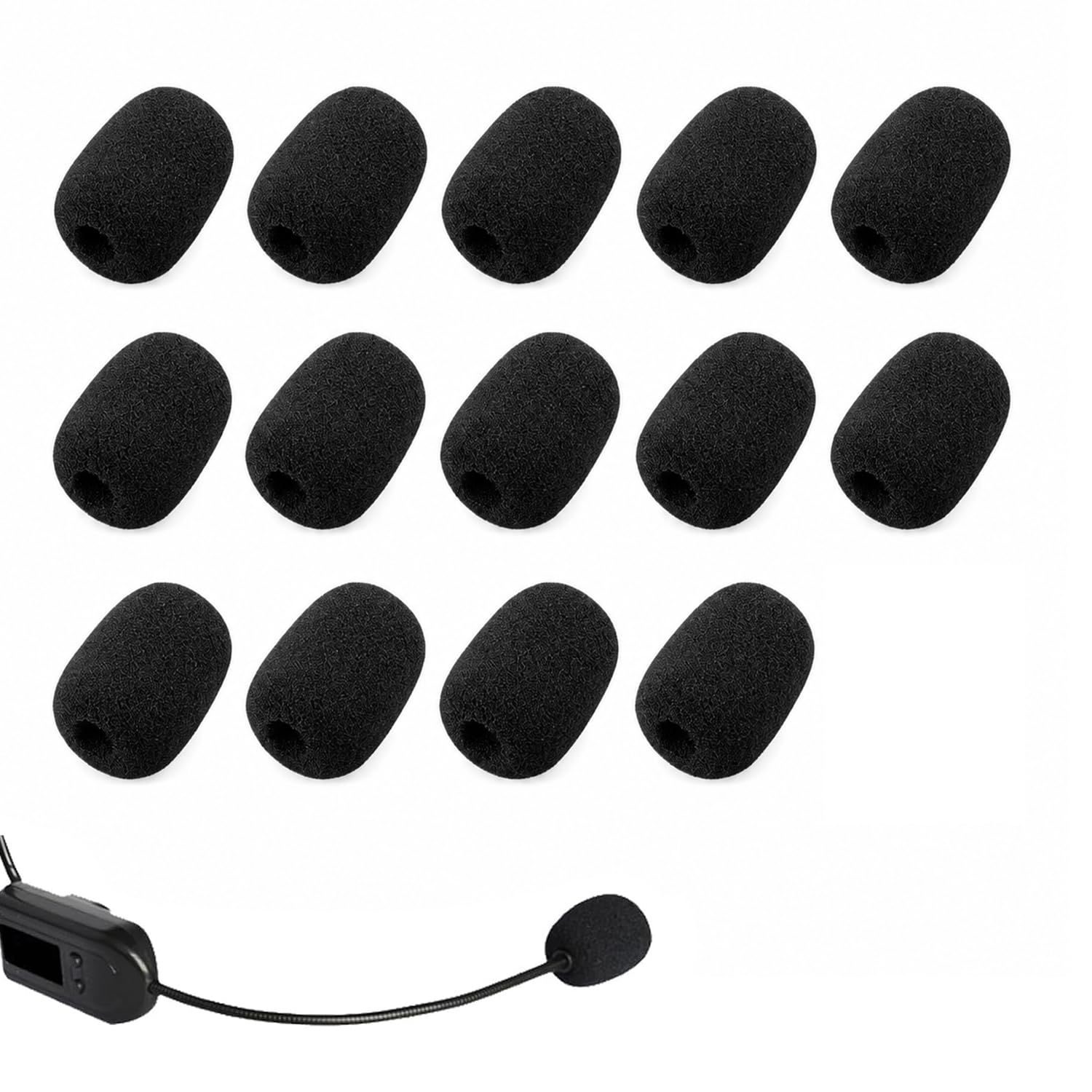 Satmarhz 15 Pack Foam Microphone Windscreens For Headset And Lapel Mics