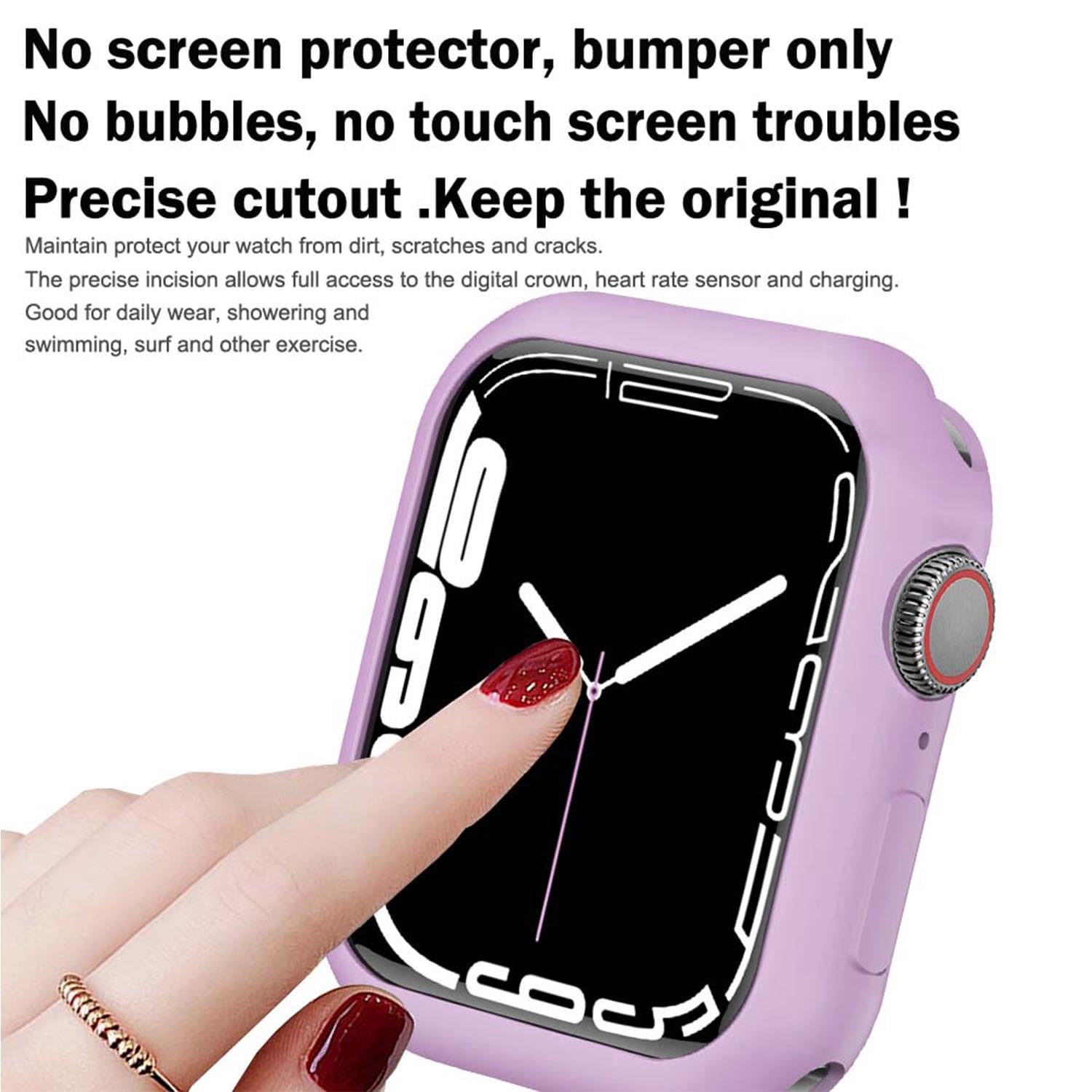 Botomall Compatible With Apple Watch Case 40Mm Series 6 5 4 Se Soft Flexible Tpu Thin Lightweight Protective Bumper For Iwatch [No Screen]   Lavender