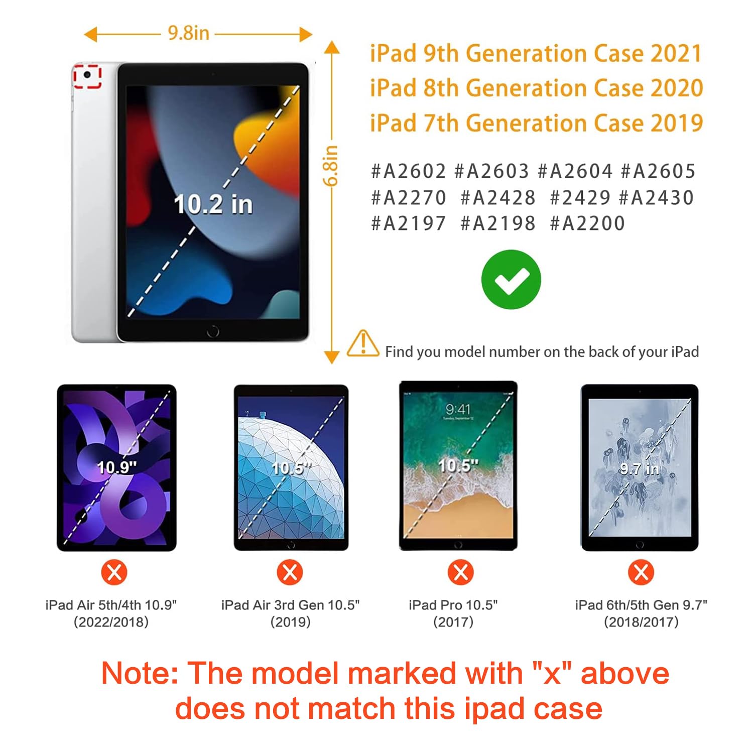 Case For Ipad 9Th Generation Case, For Ipad 8Th Generation Case, For Ipad 7Th Generation Case, Case For Ipad 10.2 Case Shockproo