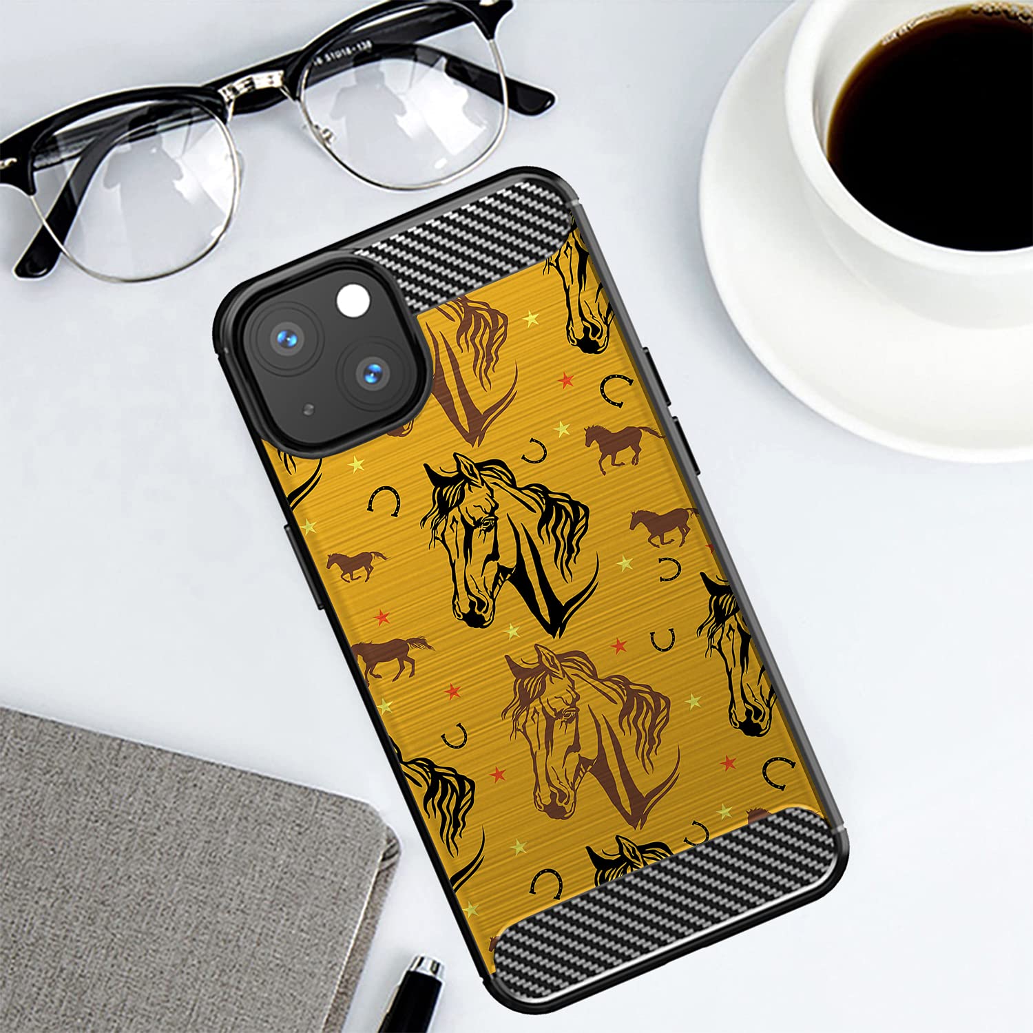 Casesondeck Case Compatible With [Apple Iphone 13 (6.1'')/ Iphone 13 Case] Design Case, Slim Black Flexible Sleek Shock Protecti