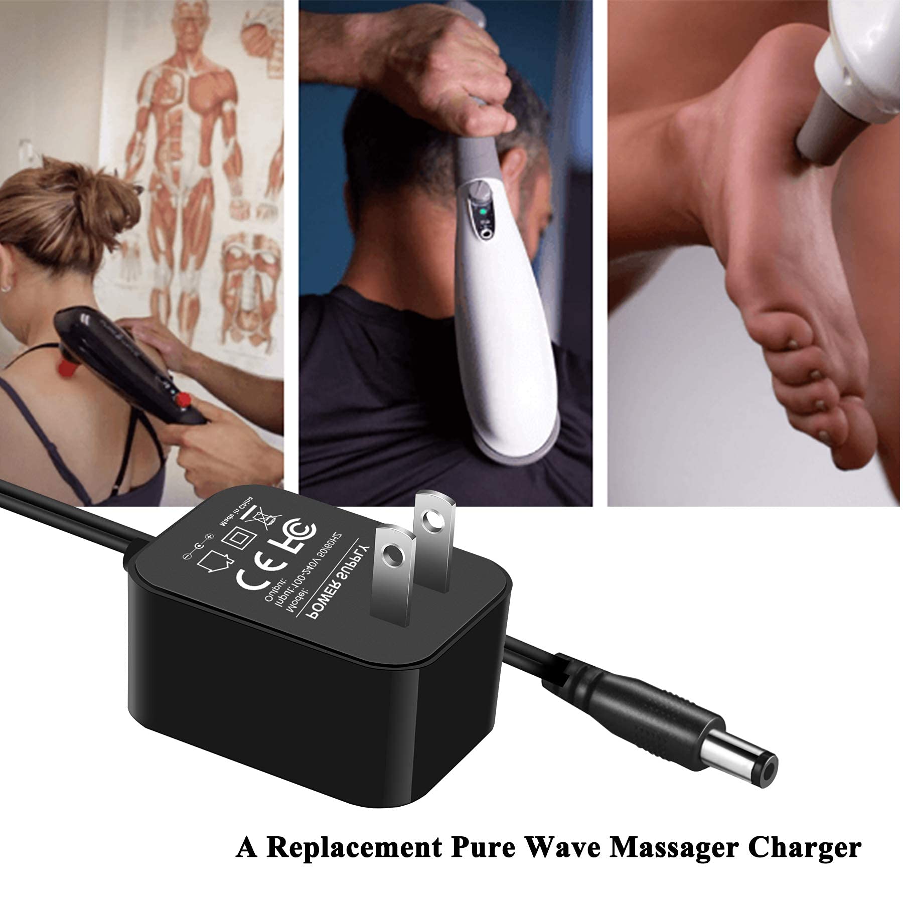 Vhbw Charger Replacement For Pure Wave Massager Charger Compatible With Pure Wave Pado Cm 05 Cm 07 Cm5 Cm7 Cordless Massager Power Cord (4.92Ft)