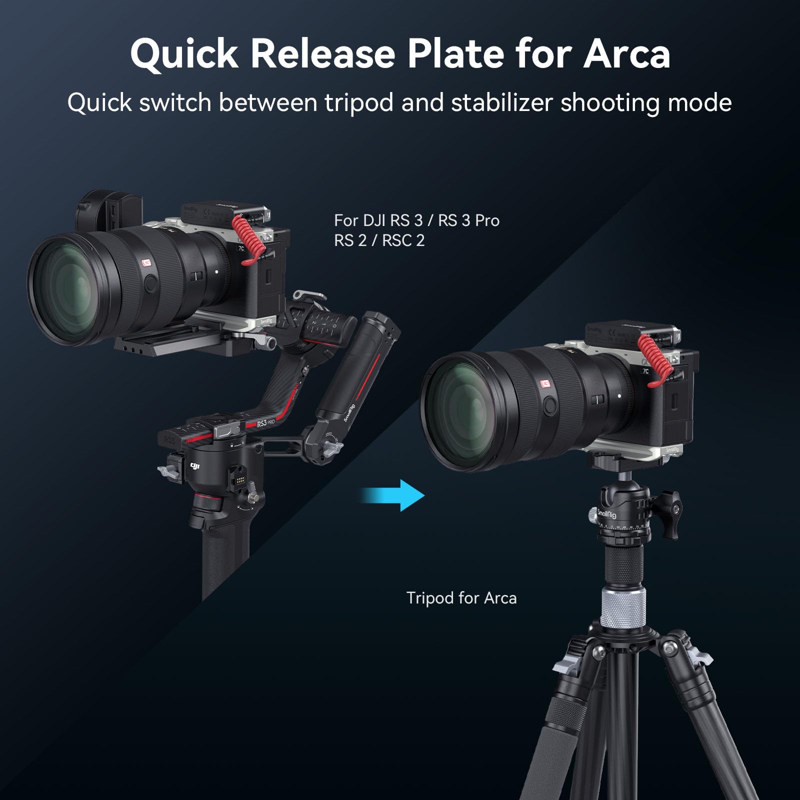 Smallrig Base Plate For Sony A7C Ii/A7Cr, Bottom Mount Plate (Silver) With Built-In Quick-Release Plate For Arca, Qd Socket, Str