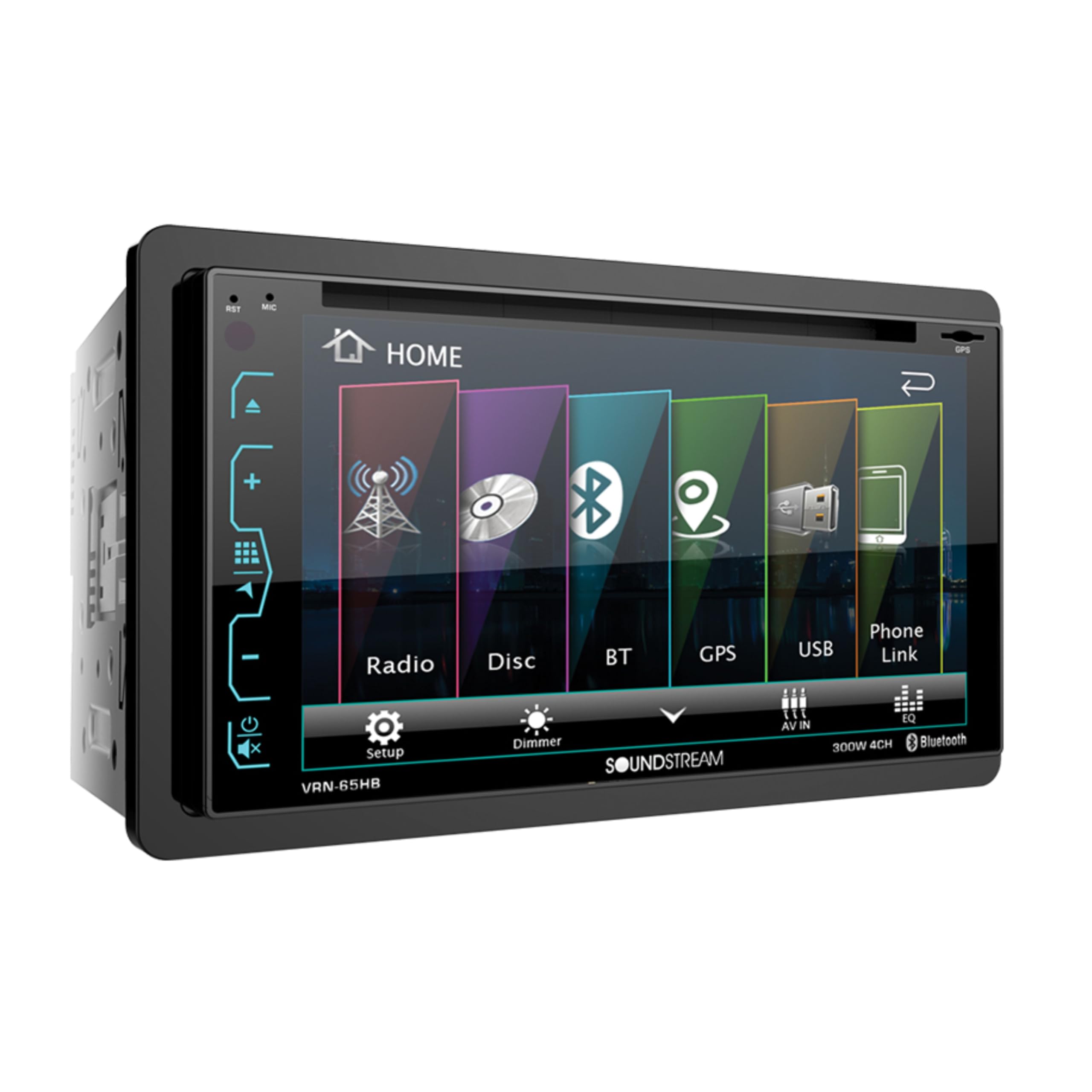 Soundstream Vrn 65Hb 2 Din Gps/Dvd/Cd/Mp3/Am/Fm Receiver With 6.2' Lcd/ Bluetooth/Mobilelink X2,Black