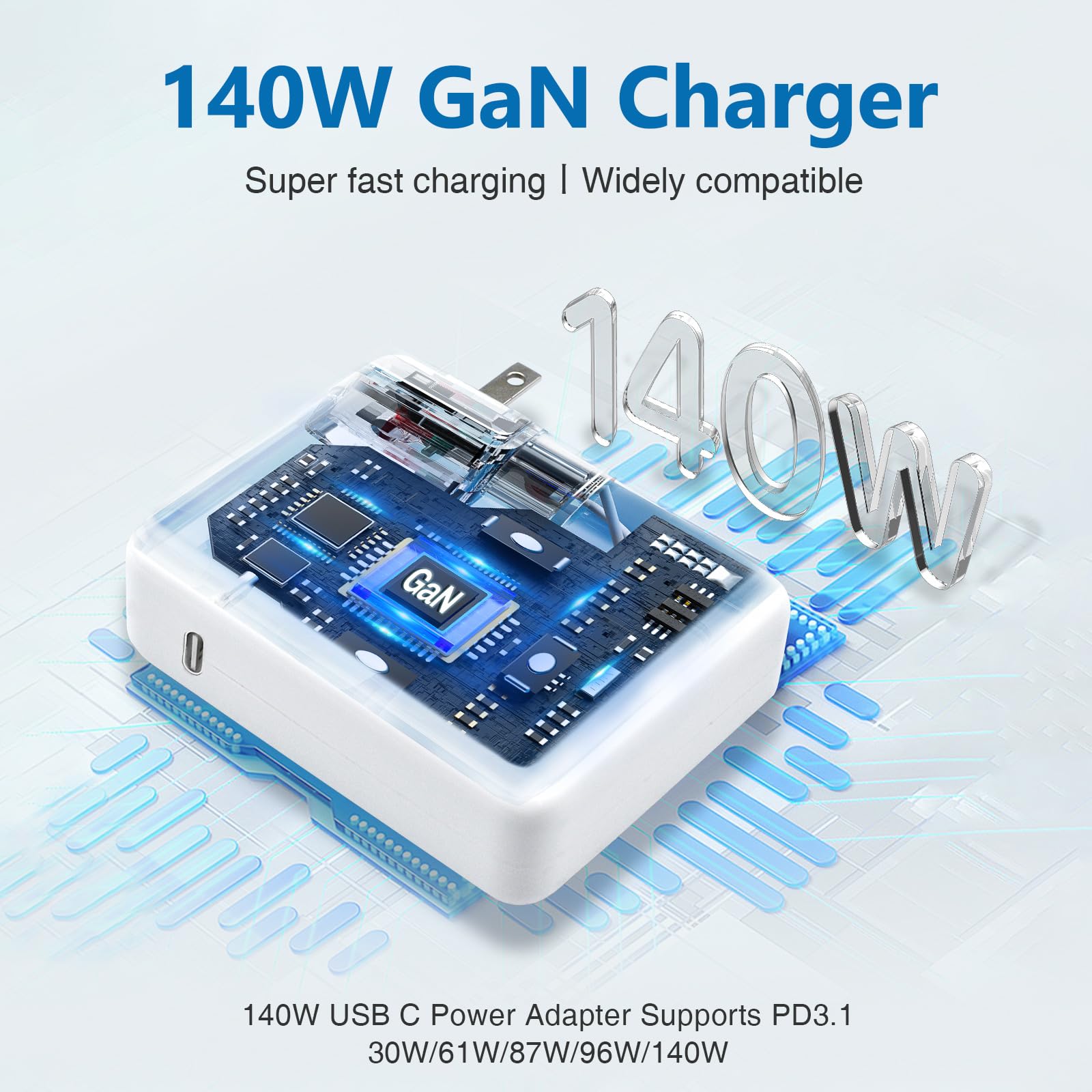 Charger For Mac Book Pro 140W Usb C Power Adapter, Compatible With Macbook Pro 16, 15, 14, 13 Inch, Macbook Air 13 Inch, Ipad Pr