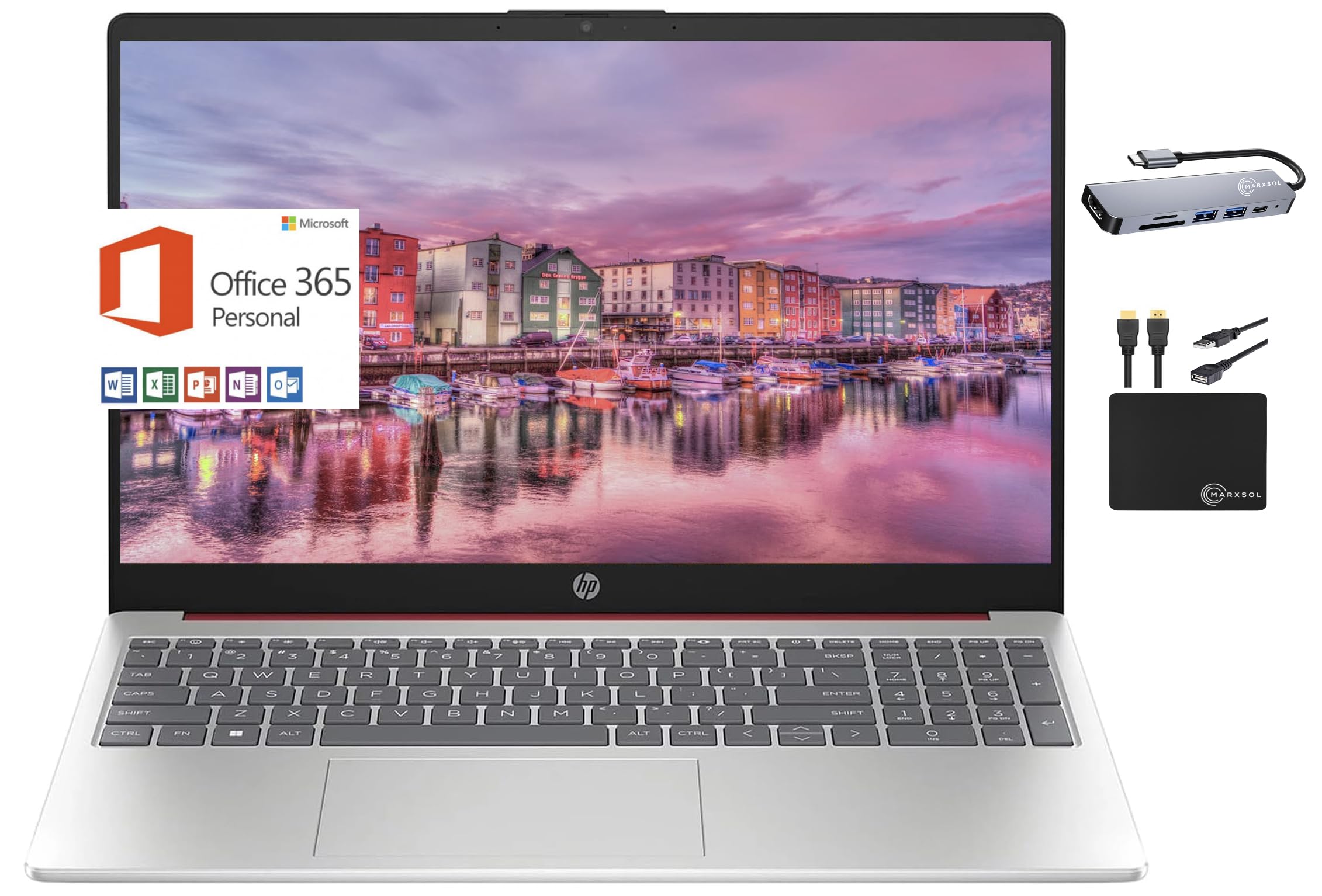 Hp Laptop Computer 2024, 15.6'' Hd Display, Quad-Core Intel Processor N200, 8Gb Ram, 384Gb Storage (128Gb Ufs + 256Gb Card), Wif