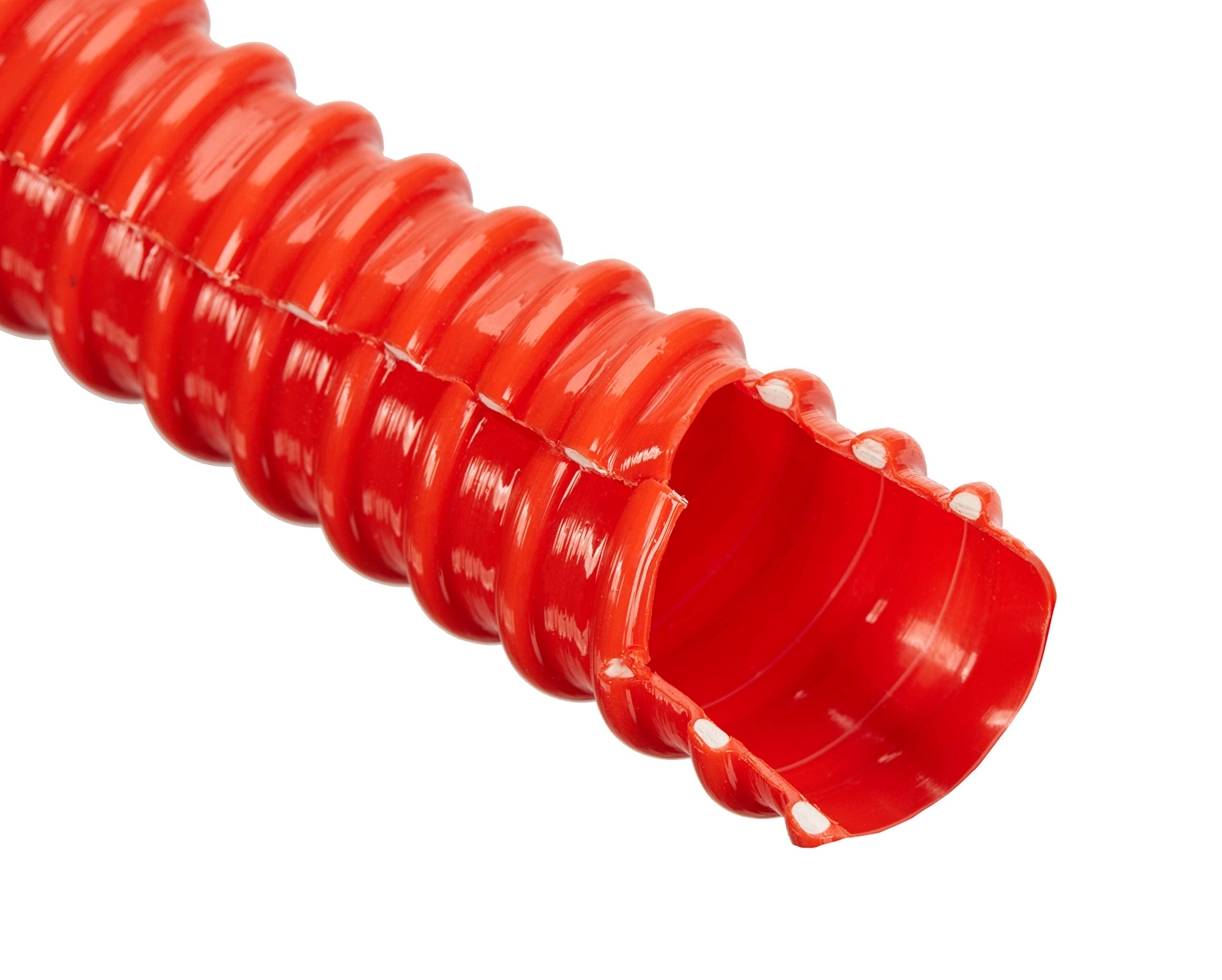 (1 1/2'' Dia X 100 Ft, Orange) Hydromaxx Flexible Corrugated Pvc Split Tubing And Convoluted Wire Loom   Uv Stabilized   Rated F