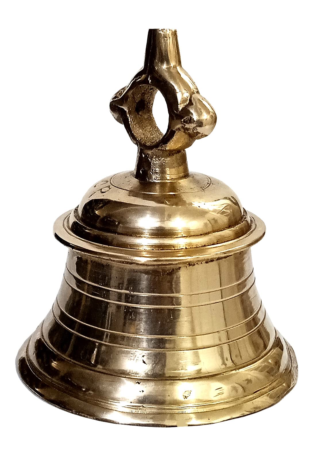 Purpledip Brass Hanging Bell: Home Temple Or Nautical Chime With Deep Resonating Sound (11004)