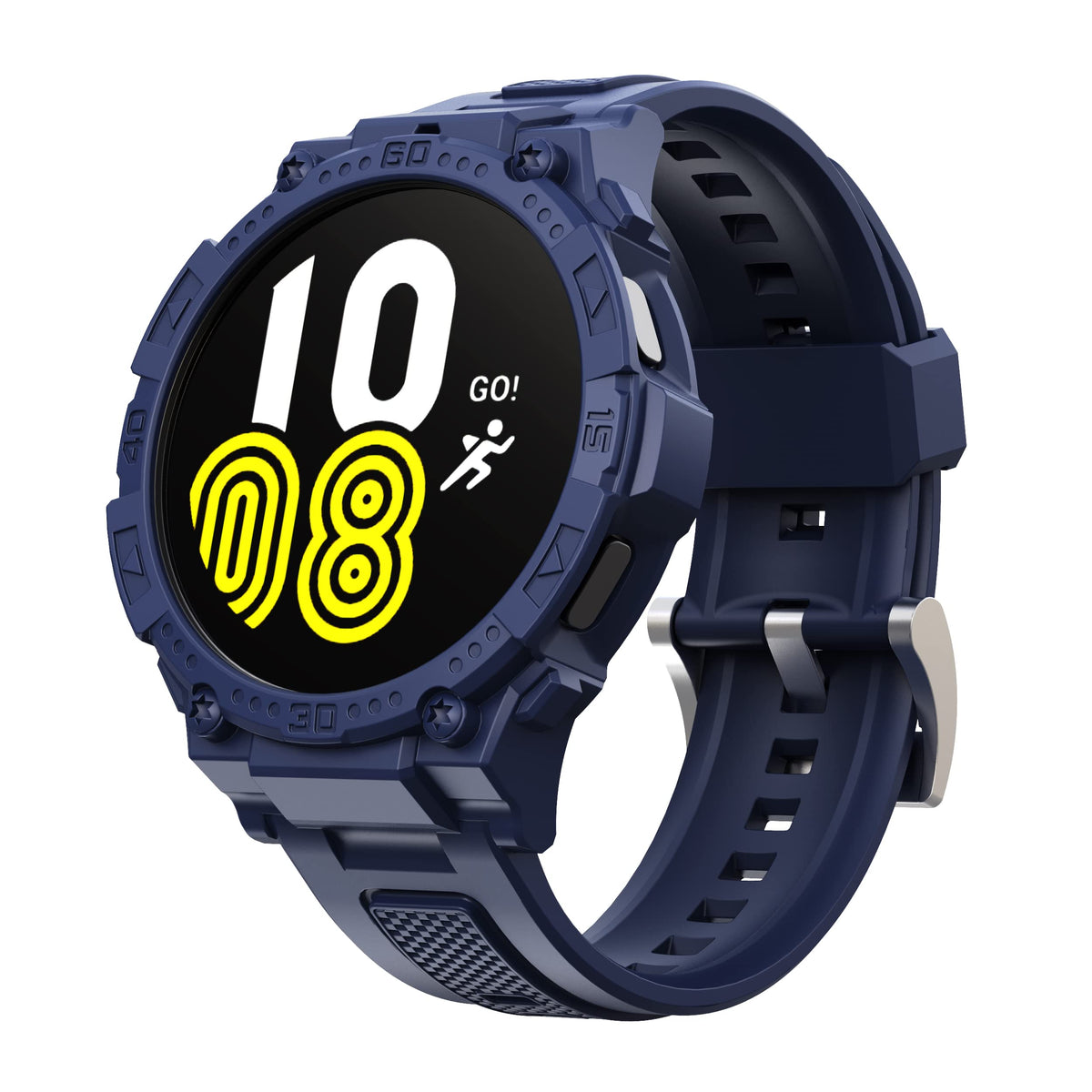 Gelishi Compatible With Galaxy Watch 5, Galaxy Watch 4 Band With Case 40Mm Men, Rugged Protective Band Quick Release Sport Wristband For Galaxy Watch 5/4 40Mm, Navy